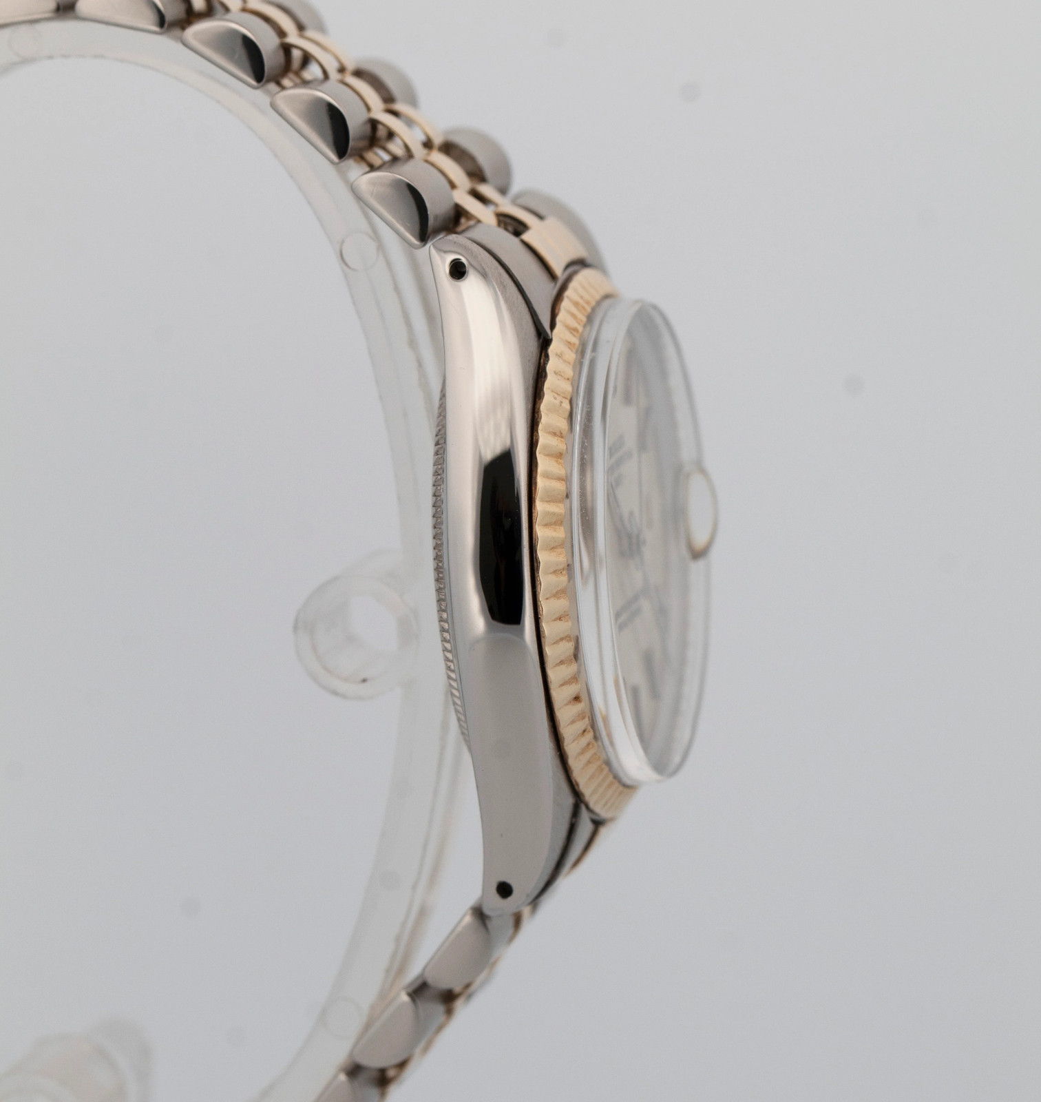 Rolex Oyster Perpetual Date SILVER Two-Tone Gold Stainless Steel 34mm 1500 Watch