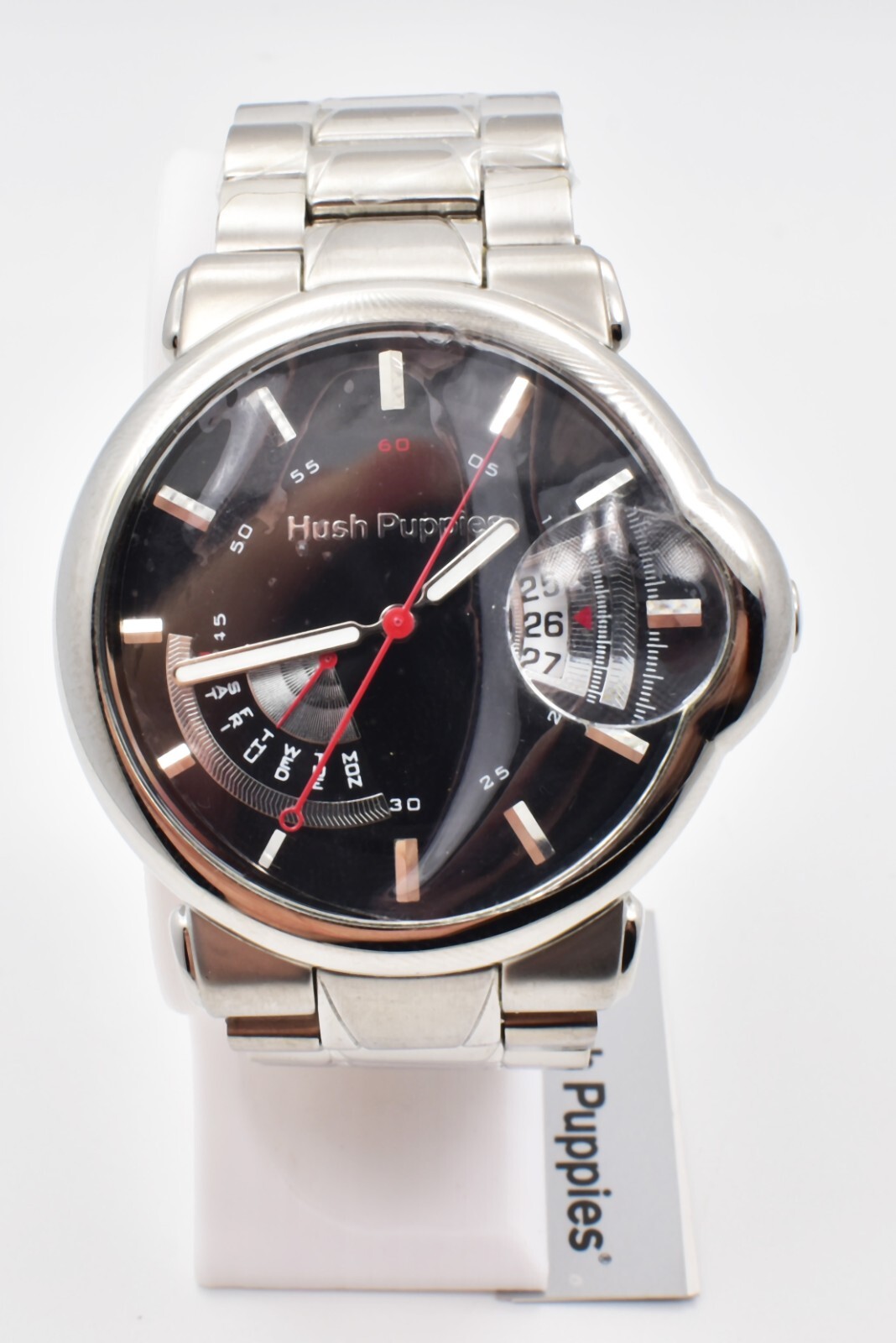 Hush Puppies HP.7055M.1502 Men’s Watch Quartz Steel Day Date NOS w/ Box