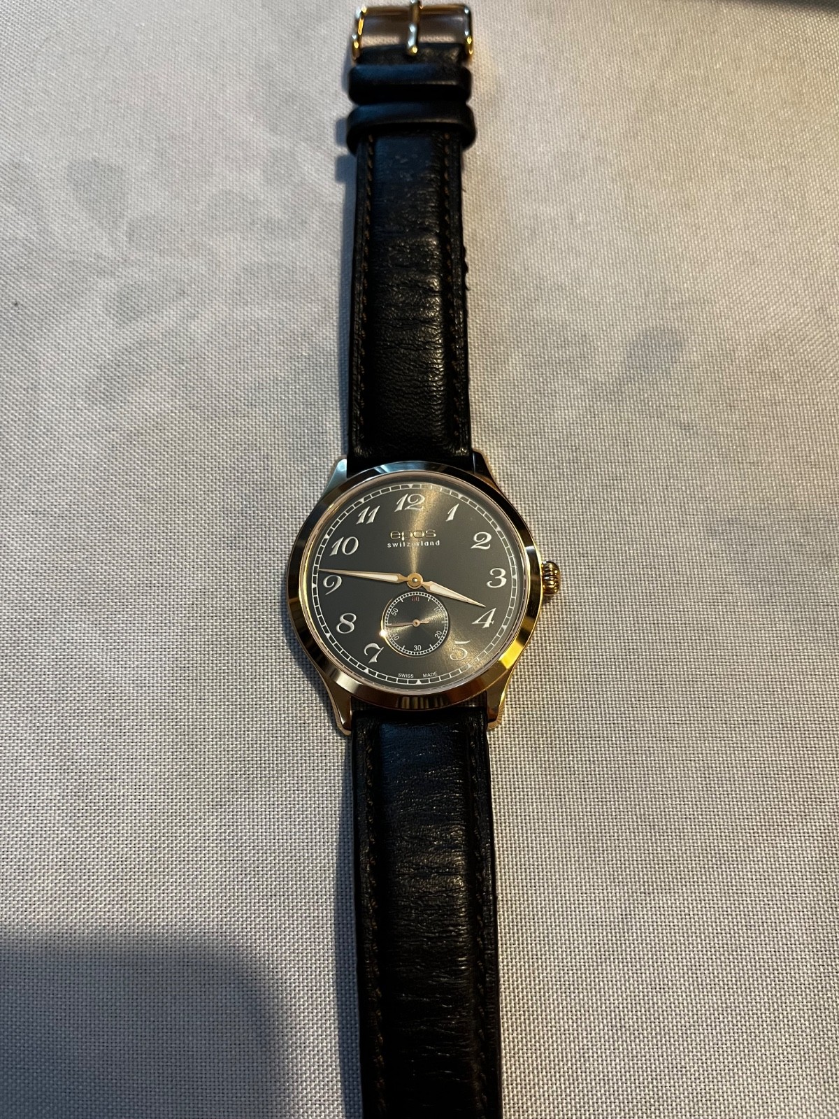 Epos Originale 3408 Gold PVD Ultrathin Manual winding dress watch retro ETA 7001