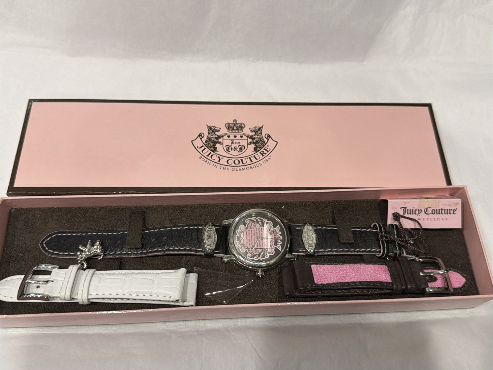 Juicy Couture Womens Once Upon A Time Watch Set w 3 Bands Original Packing & Box