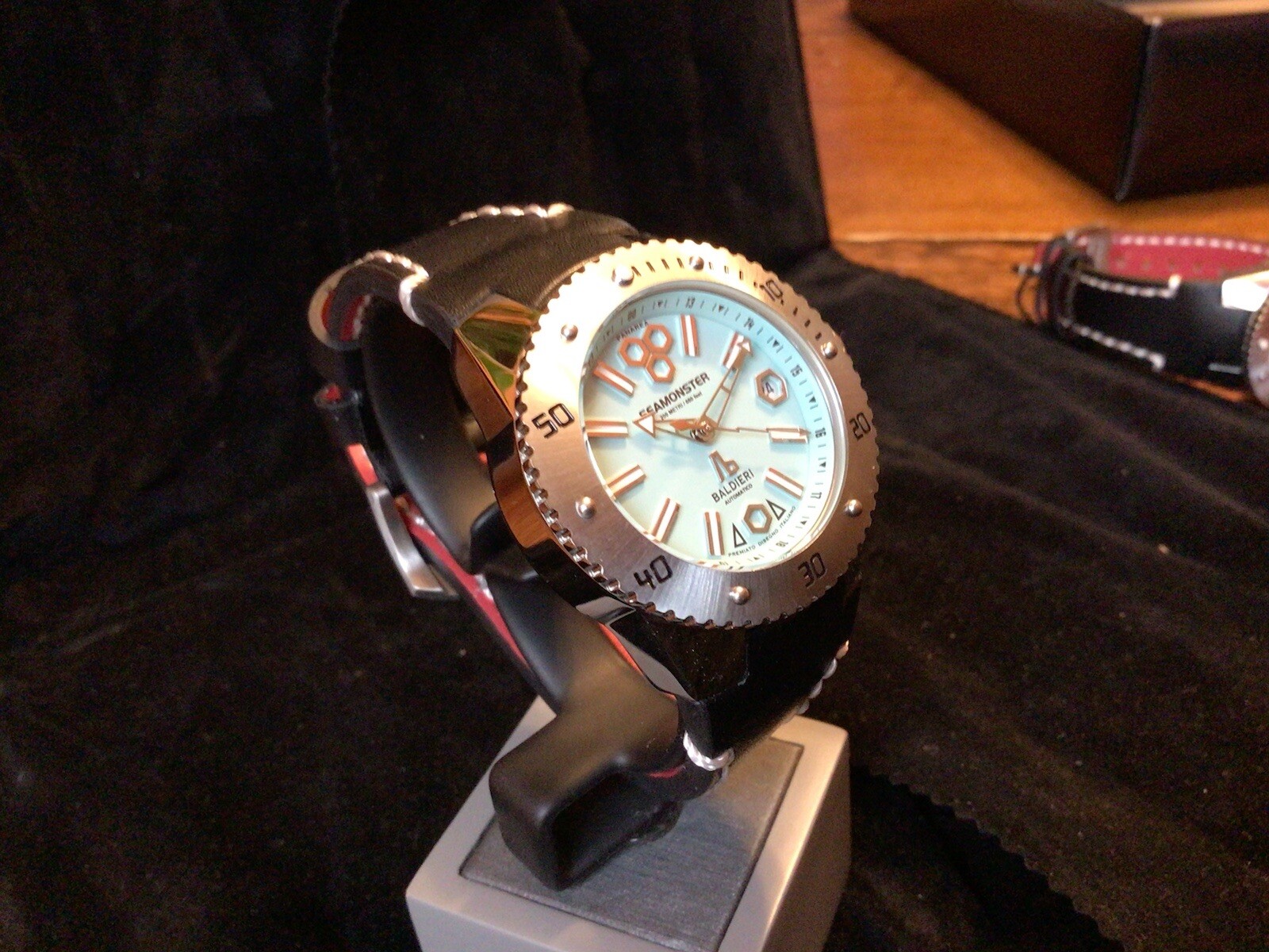BALDIERI WATCH , LADIES, AUTOMATIC, 38MM, Blue SEAMONSTER PANAREA, 20ATM,