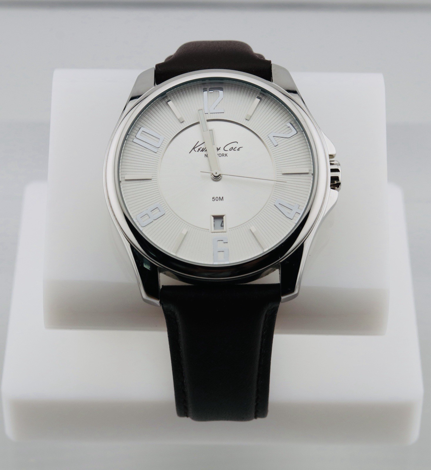 Kenneth Cole NY White Dial Silver Case Brown Leather Men’s Watch (16)