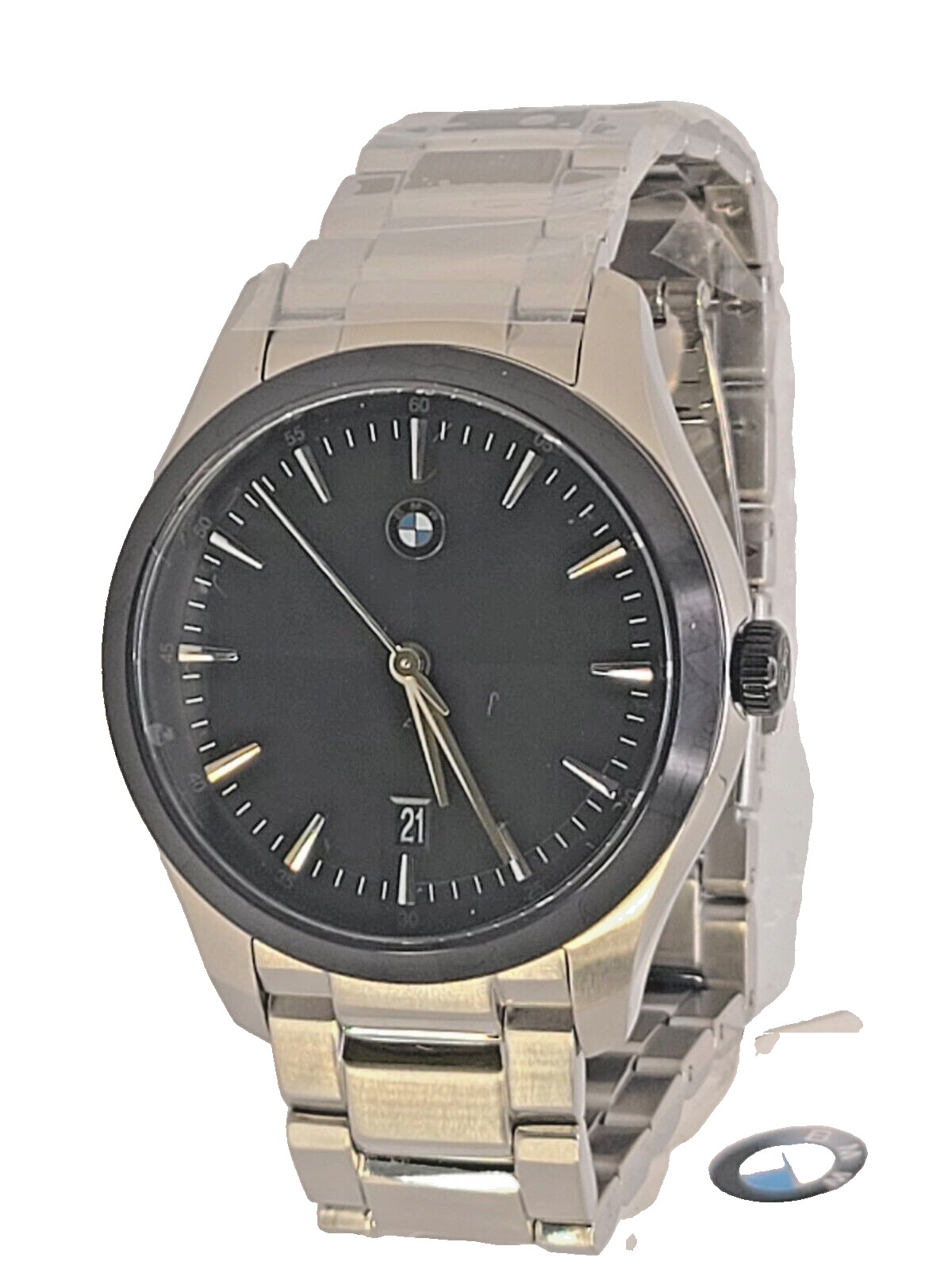 BMW Men’s BMW6002 Silver Three-Hand Date Black Dial Stainless Steel Watch