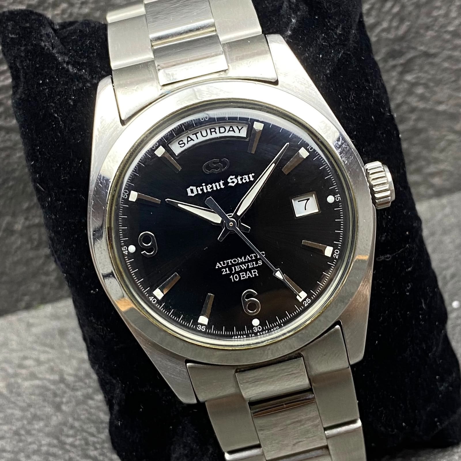 Rare ORIENT STAR President Automatic EV0F-C0 Black Dial Men’s Watch Vintage