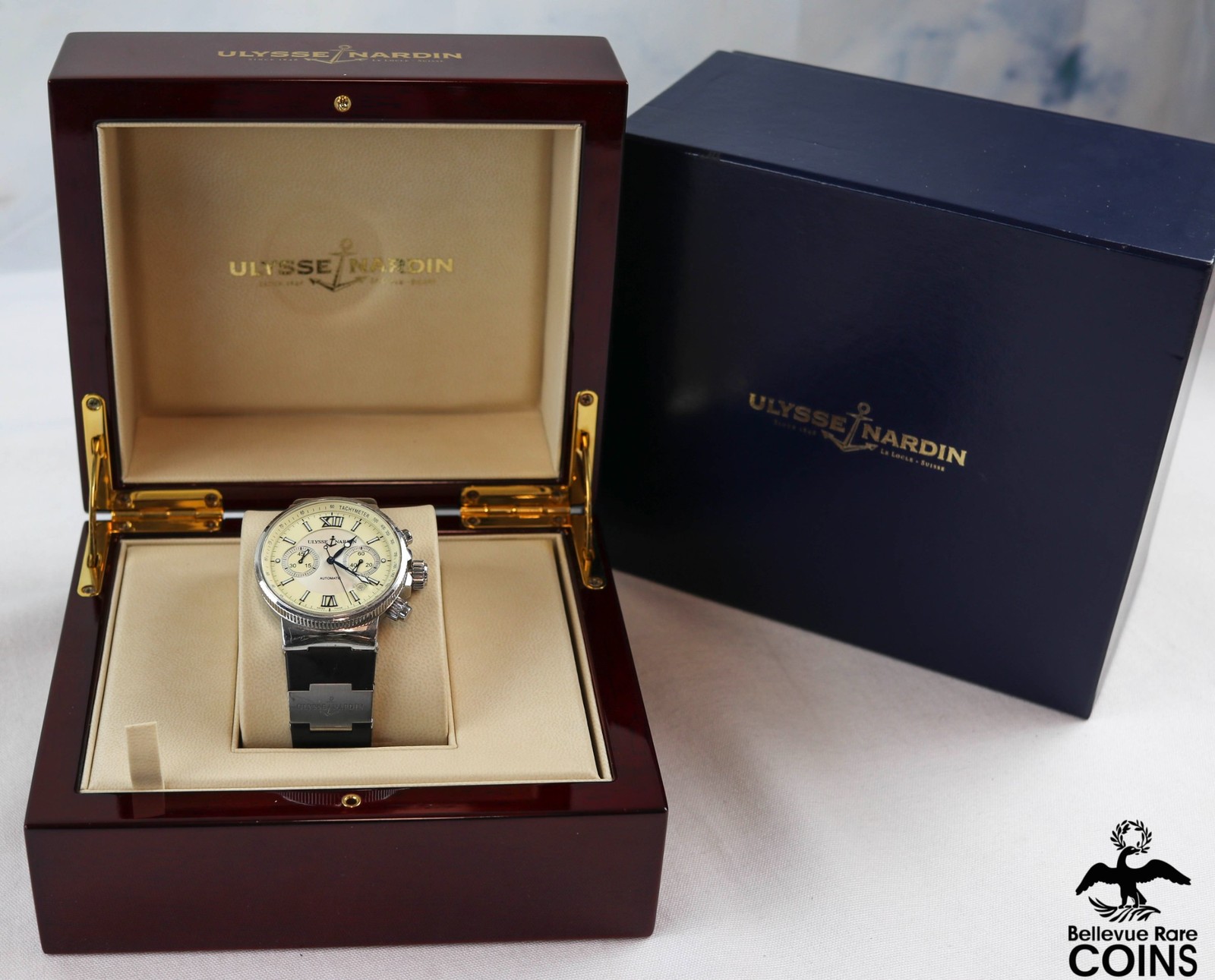 ULYSSE NARDIN Automatic 57J Cream & Silver Dial 40mm St. Steel Case Men’s Watch