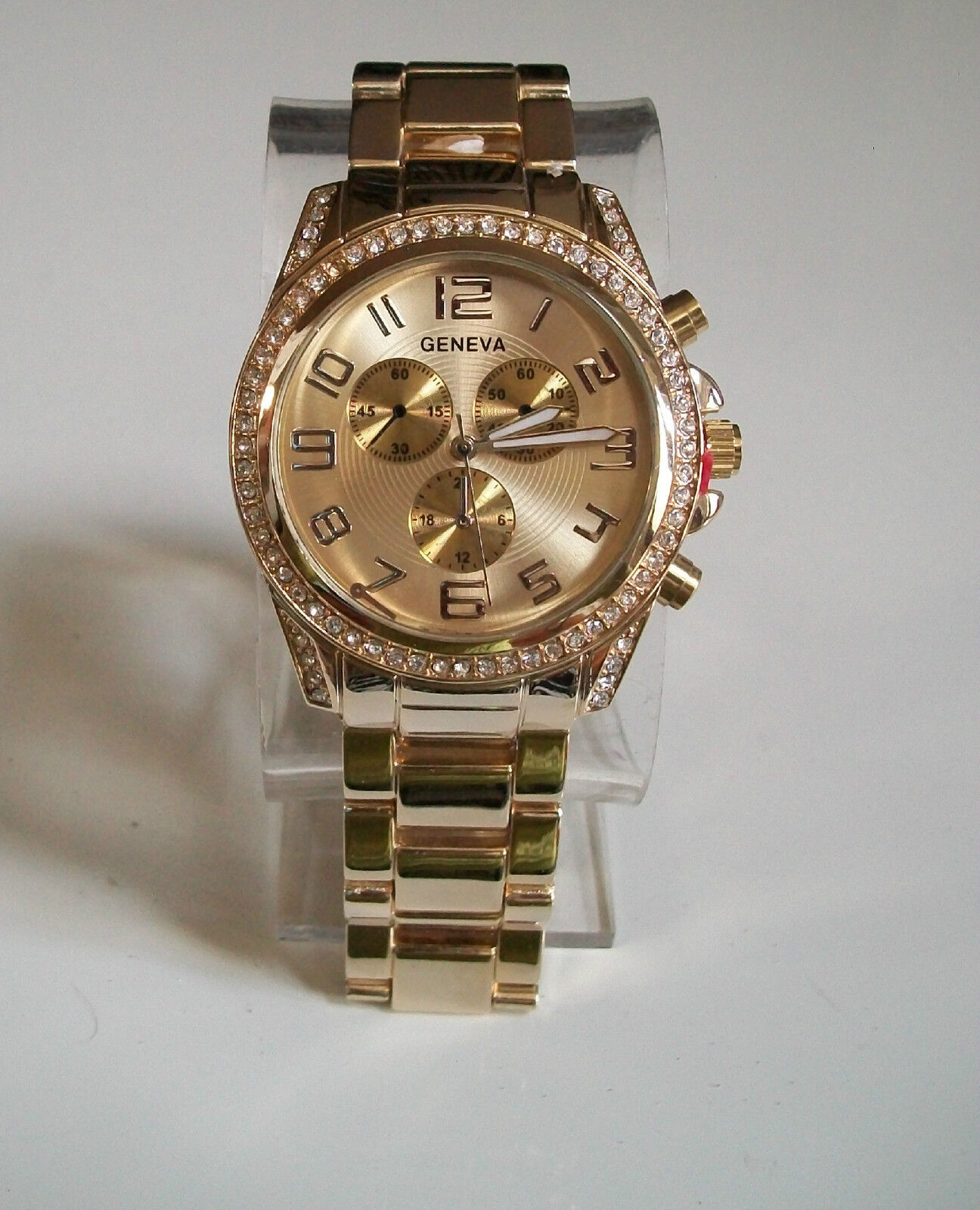 Women’s Silver, Gold, Rose Gold & Black Bracelet Boyfriend Fashion Stone Watch