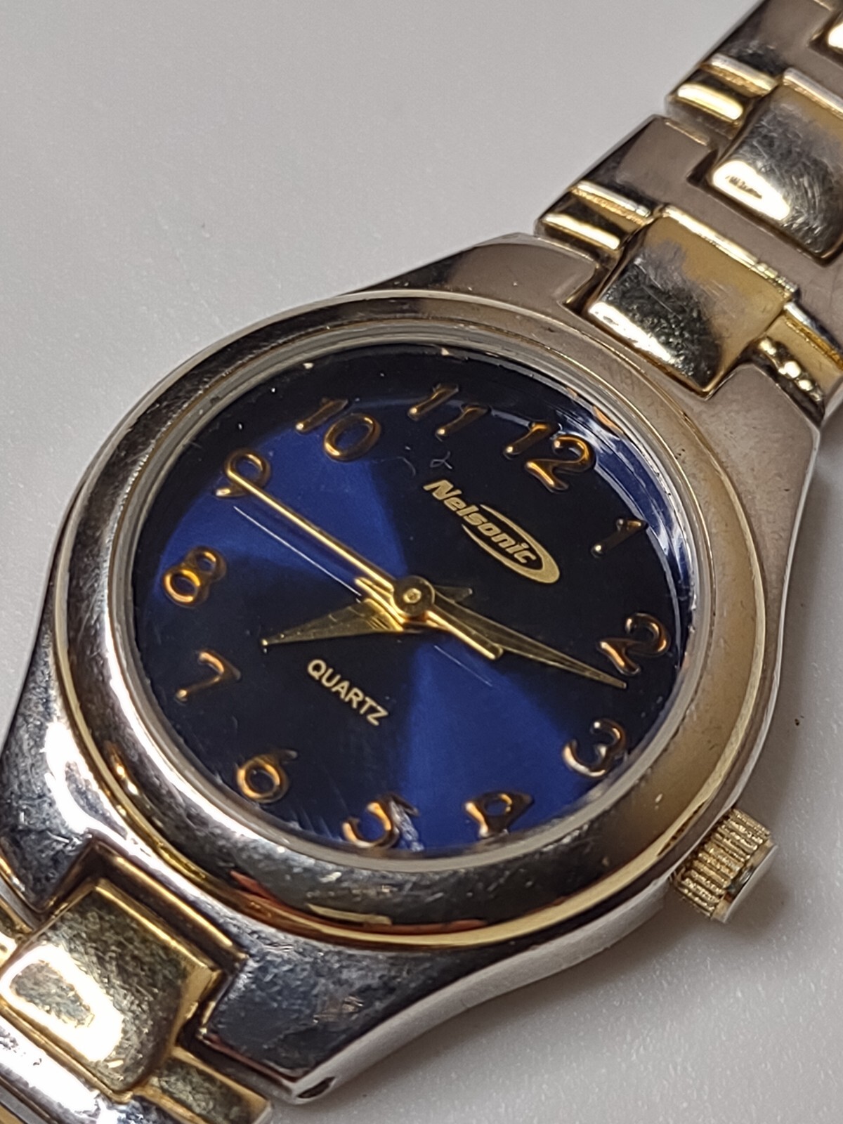 Nelsonic Metal Watch With Dark Blue Dial