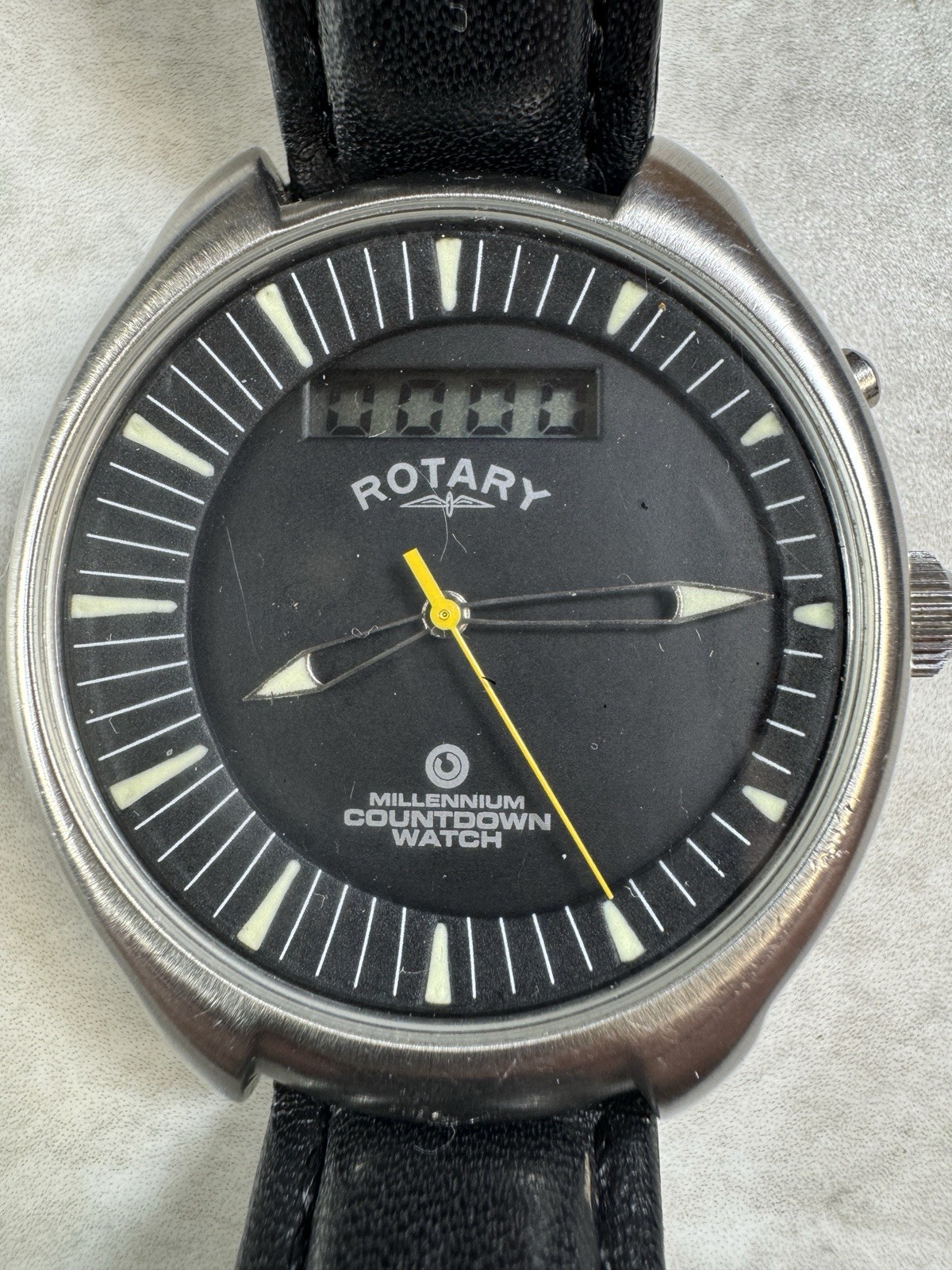 Rotary Millennium Countdown Quartz Watch. New Batteries. Box & Papers. Working.