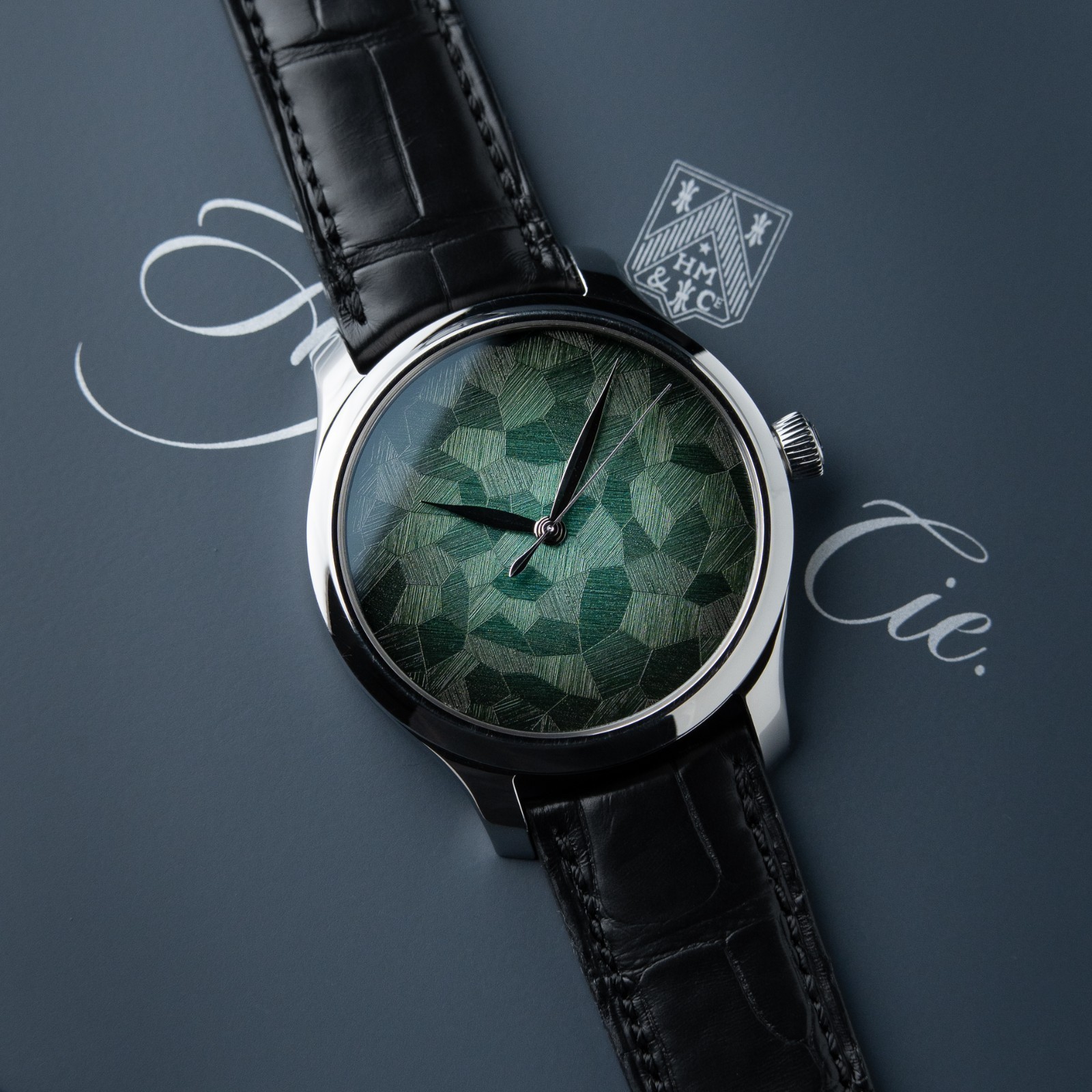 H.Moser & Cie. Endeavour Centre Seconds Mosaic Green Limited Edition Steel Watch