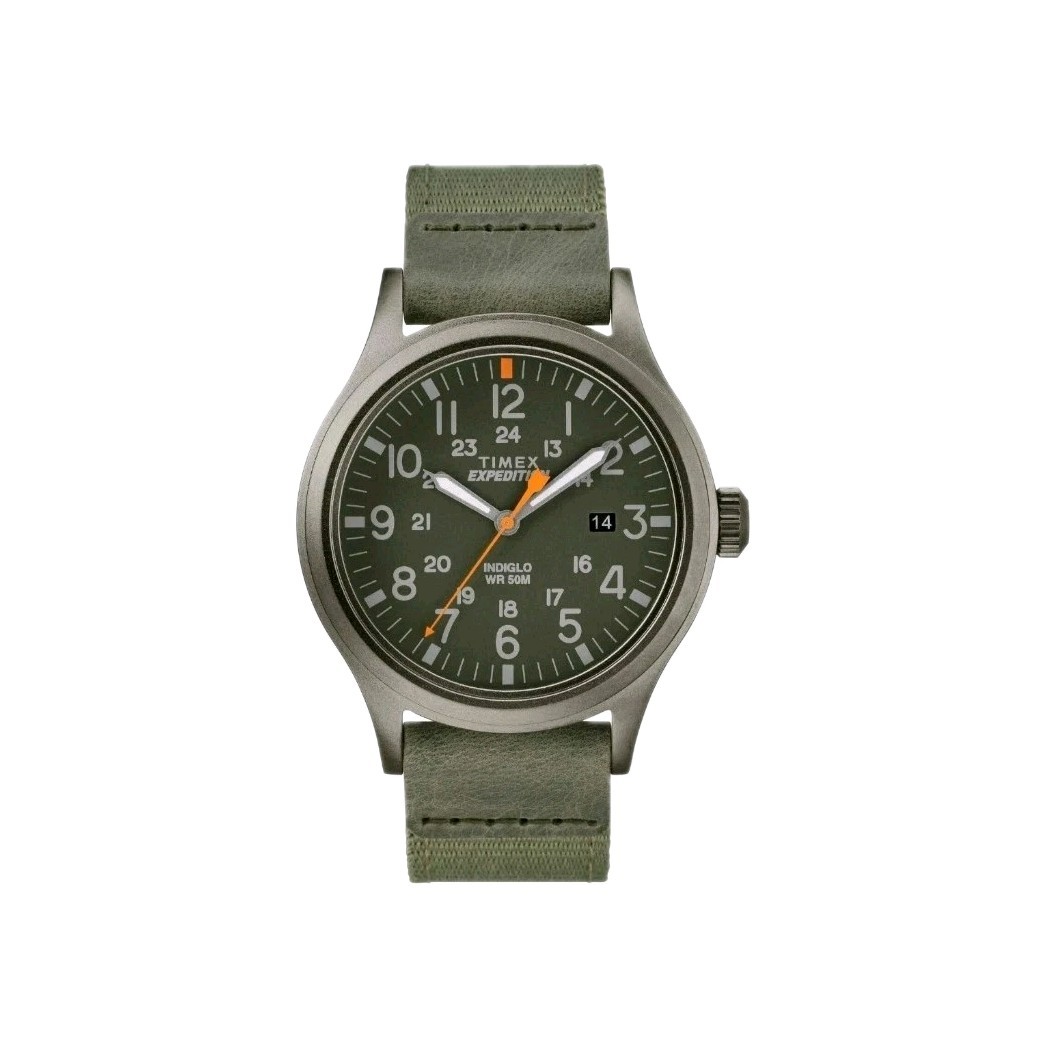 Timex TW4B14000, Men’s Expedition Scout Green Fabric Watch, Date, Indiglo, NEW