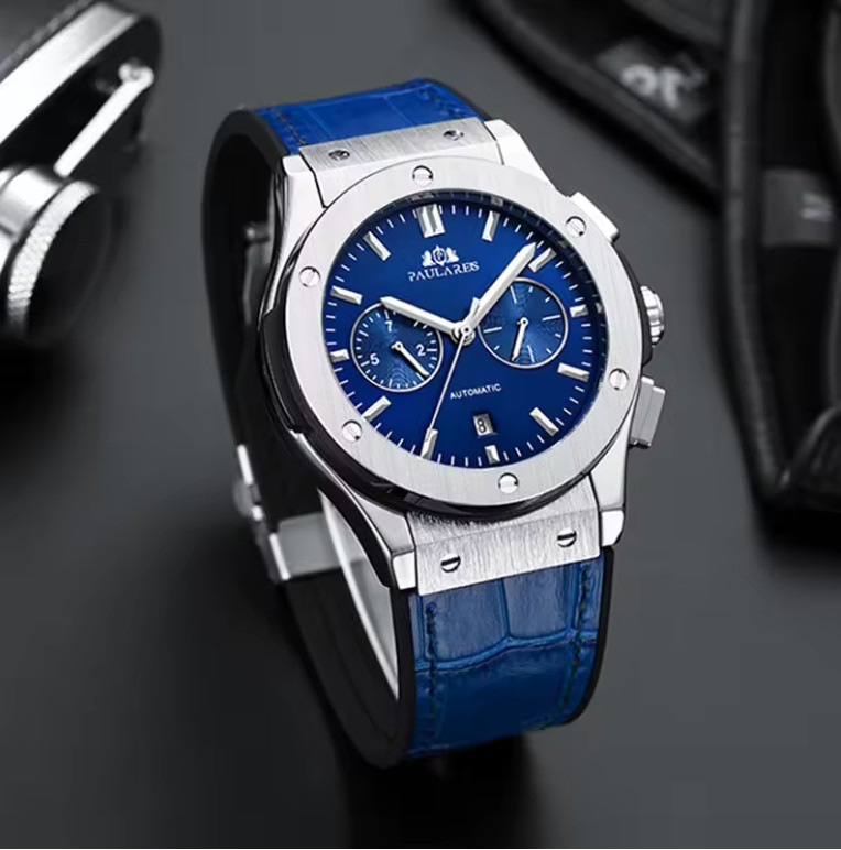 PAULAREIS Mens Watch Retro Mechanical Watches For Men Automatic Date Watch