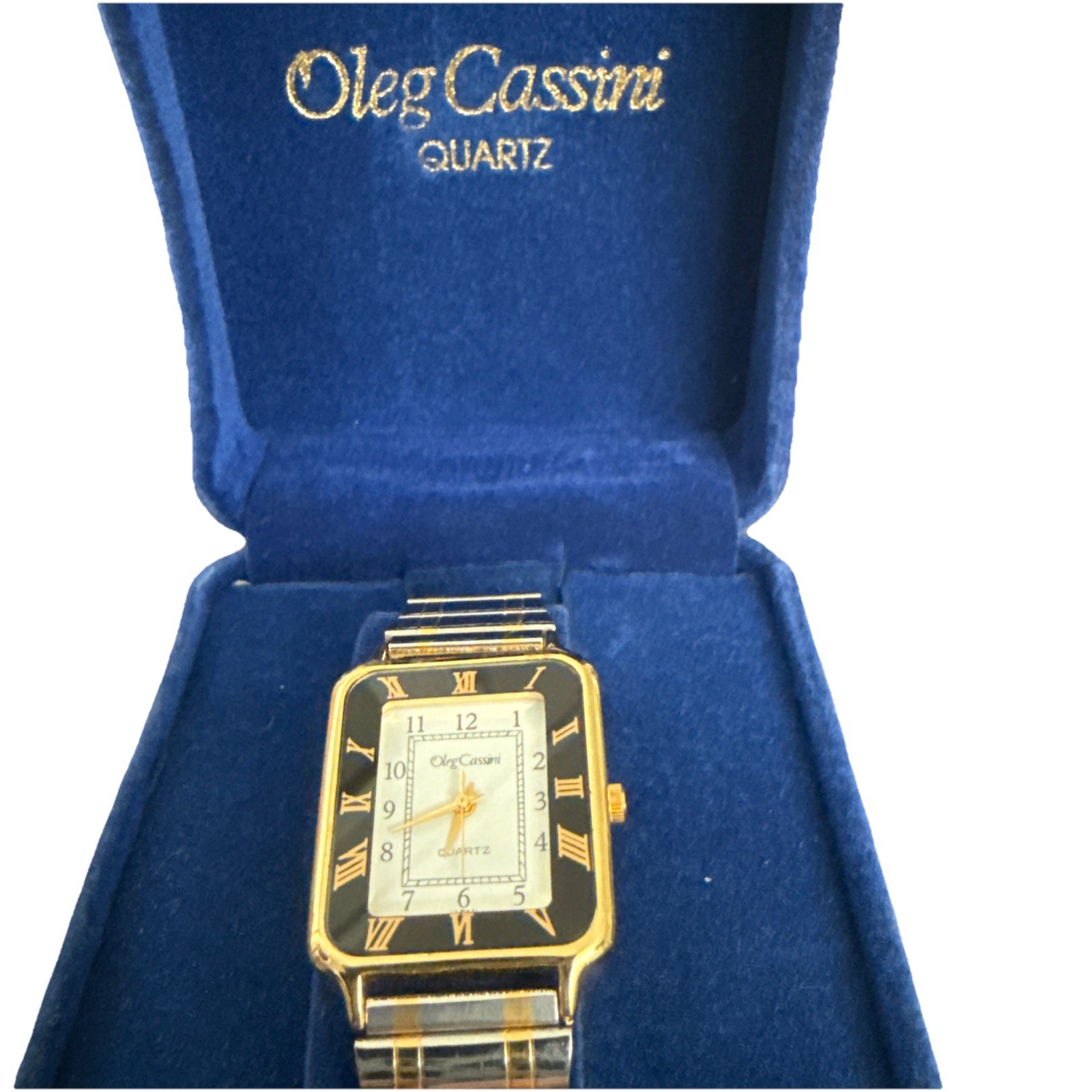 Vintage Rare Oleg Cassini Designer Mens Watch W- Box-Papers