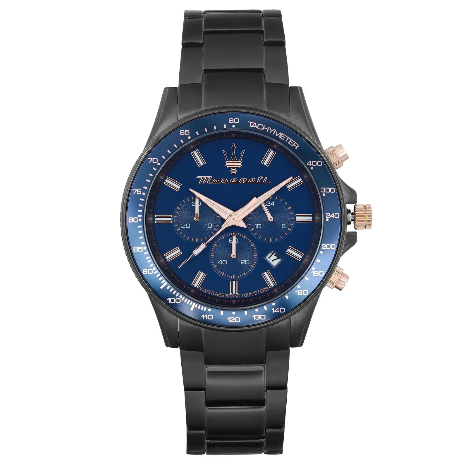 Maserati Sfida Gunmetal PVD Steel Chronograph Blue Dial Men Watch R8873640001