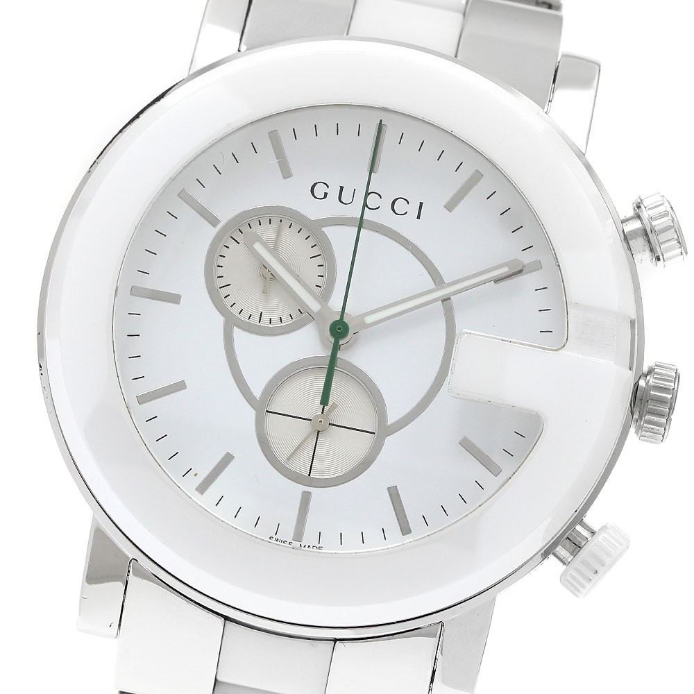 GUCCI G Chrono 101M/YA101345 Chronograph white Dial Quartz Men’s Watch_946969