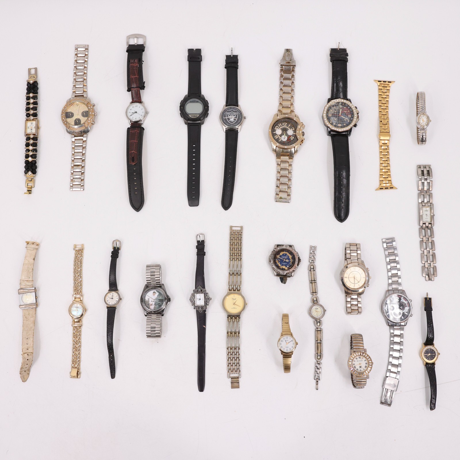 Lot of 23 Assorted Quartz Watches: Timex, Game Time, Ice Star & Geneva