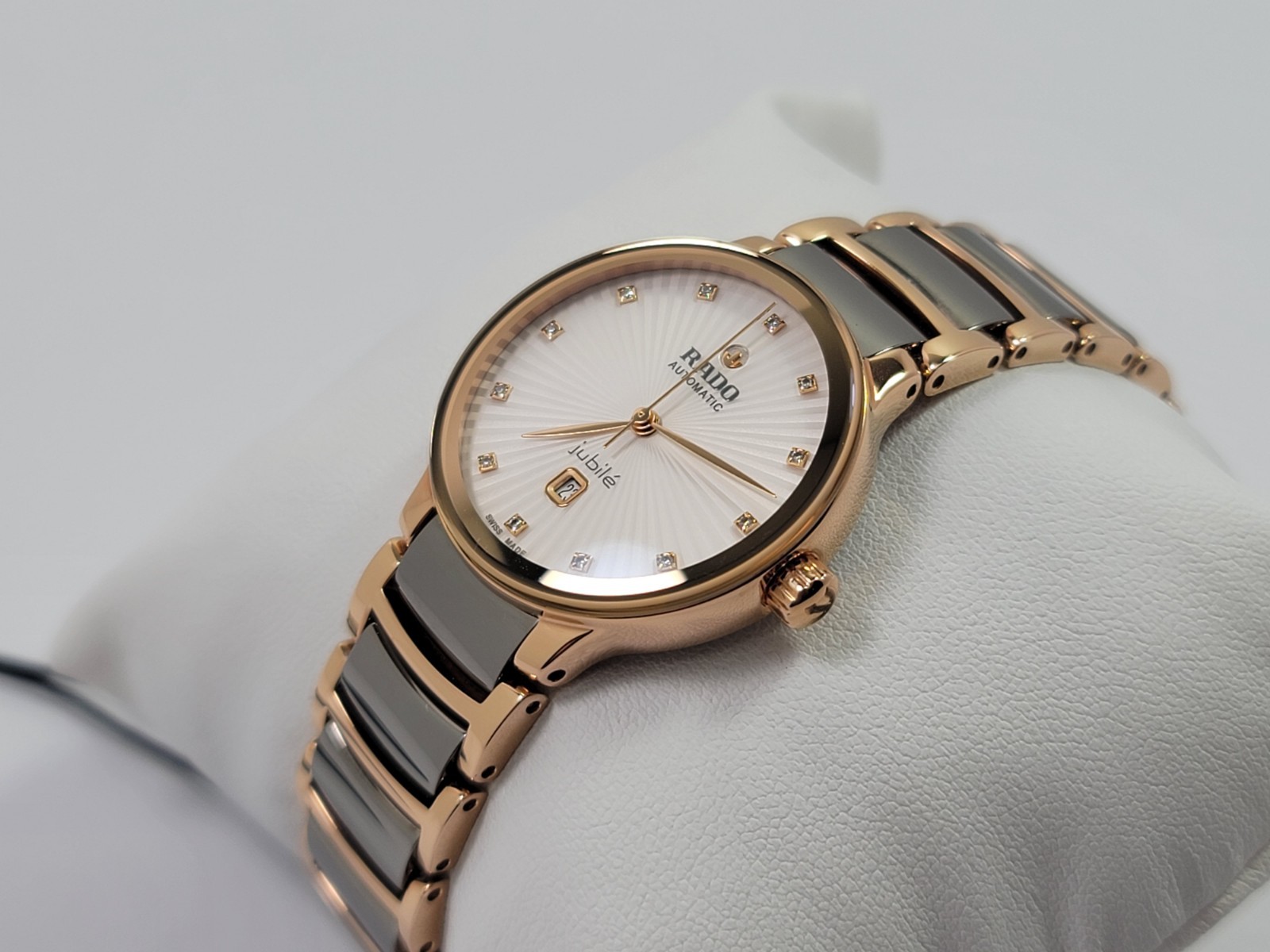 Rado Centrix SWISS Automatic Diamond White Dial Ceramic Ladies Watch R30019742