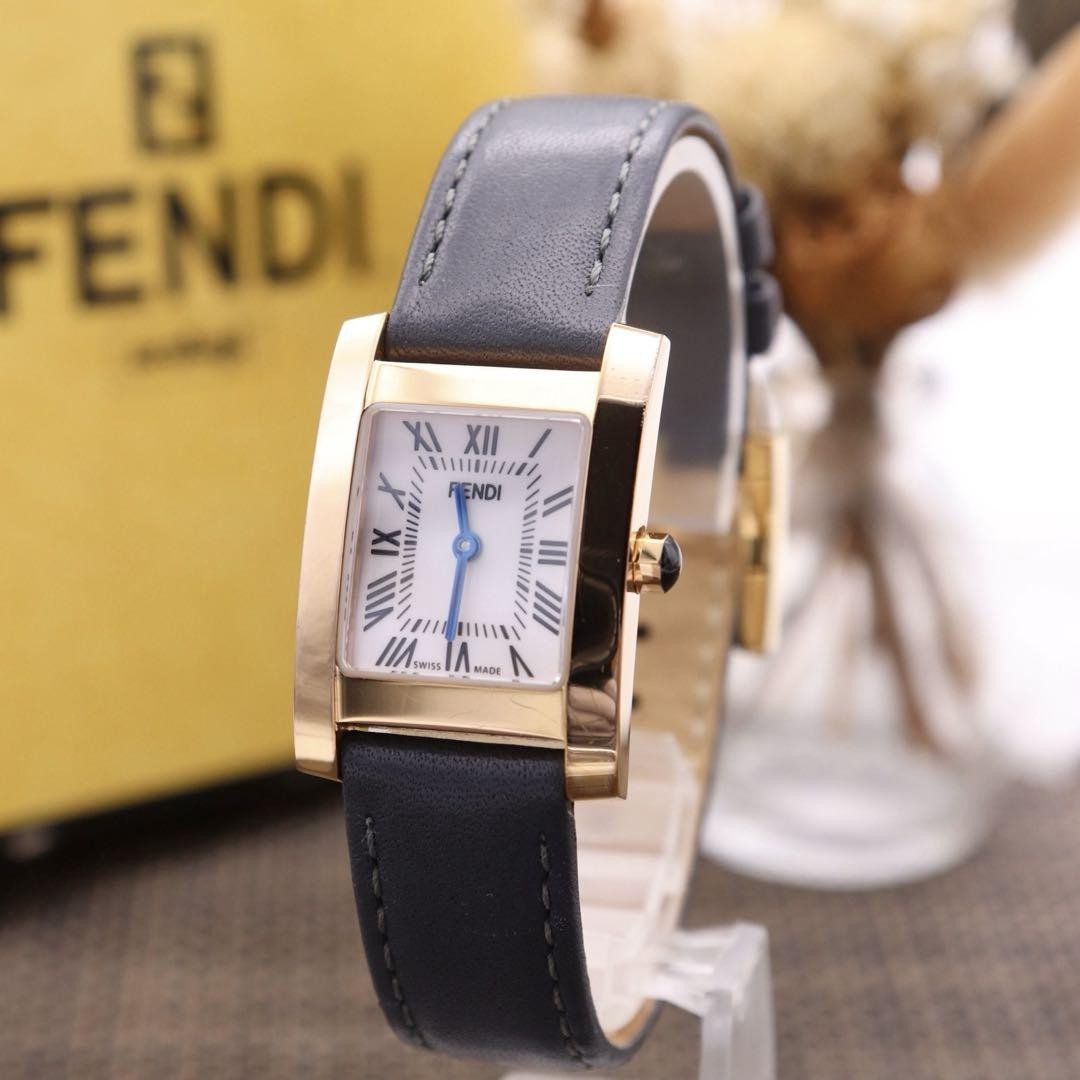 FENDI 114 Classico Blue Hands Watch 20mm Clean Leather Strap Free Size Only