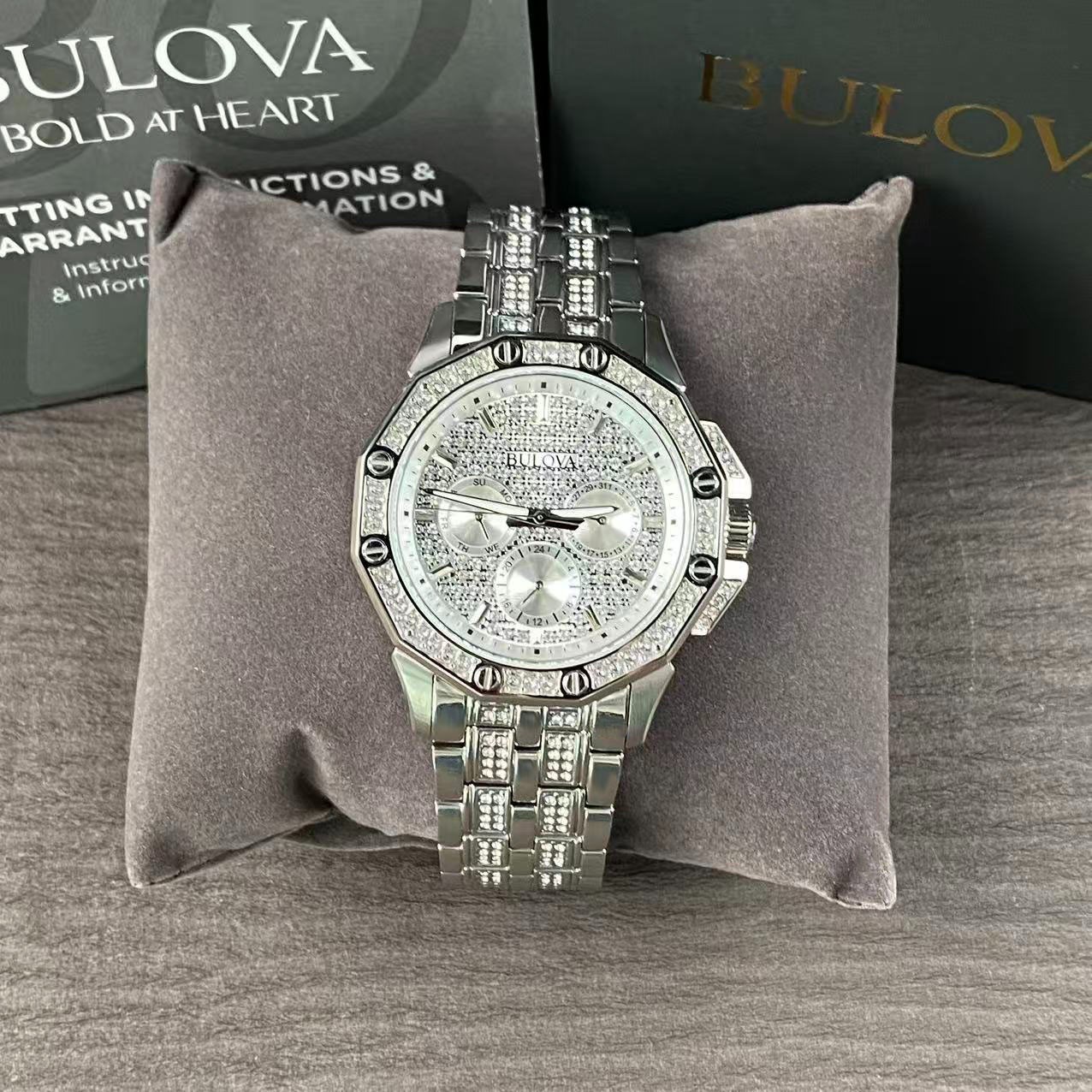 Bulova Octava 96C134 Men’s Quartz Watch Silver Stainless Steel New With Box