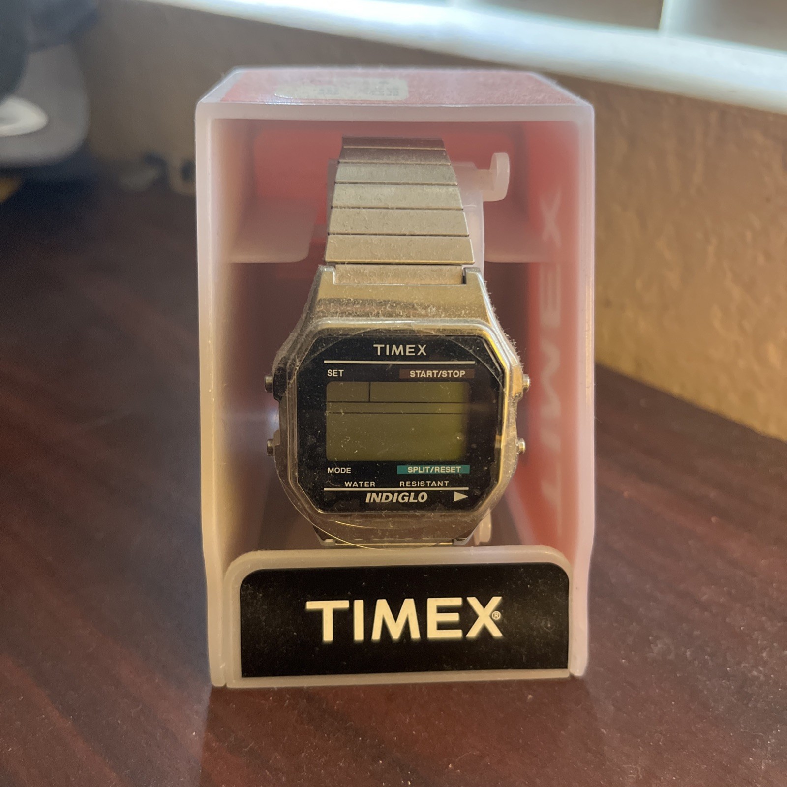 Timex T78587, Men’s Digital Silvertone Expansion Band Watch, Indiglo, NEW