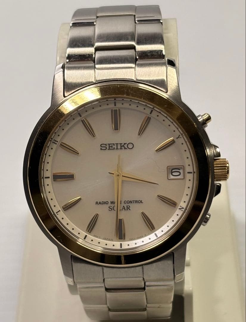 Seiko 7B52-0AF0 Radio Solar Wristwatch Used From Japan