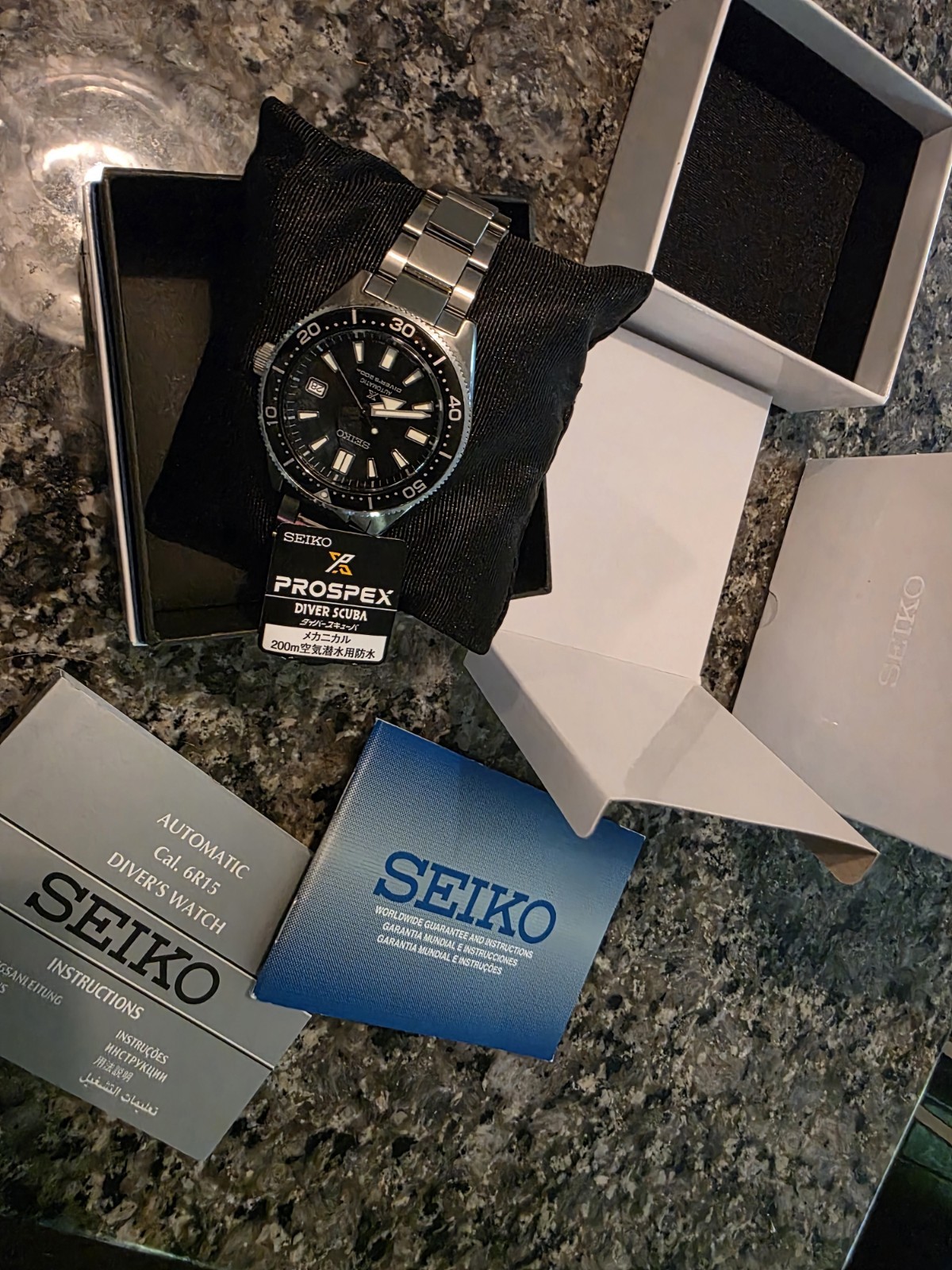 Seiko Prospex SPB051J1 62MAS Automatic Diver 200m 6R15 Black Full Set Near Mint