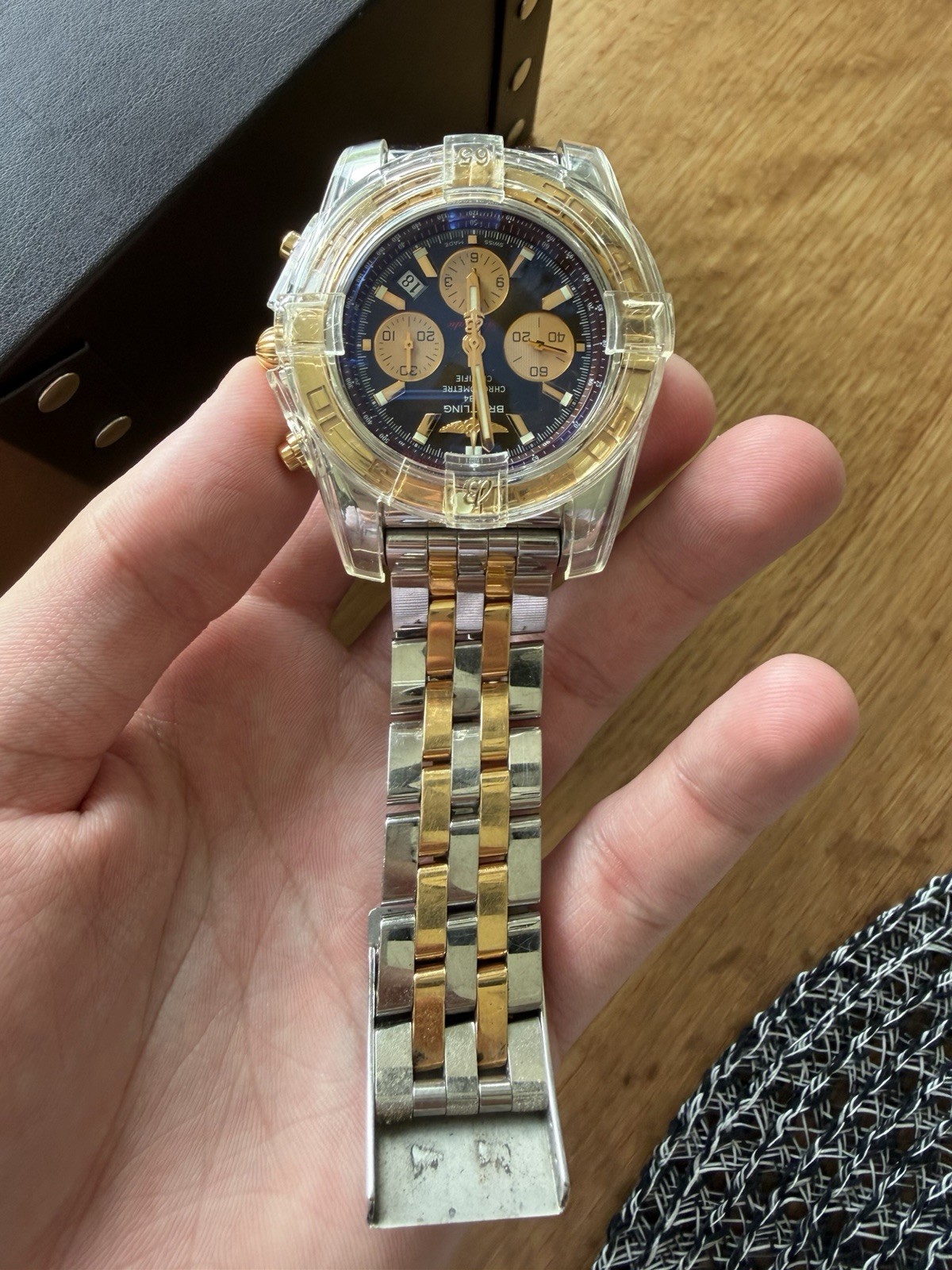 Breitling Chronomat 44 Auto Chronograph Two-Tone Bracelet Box & Papers
