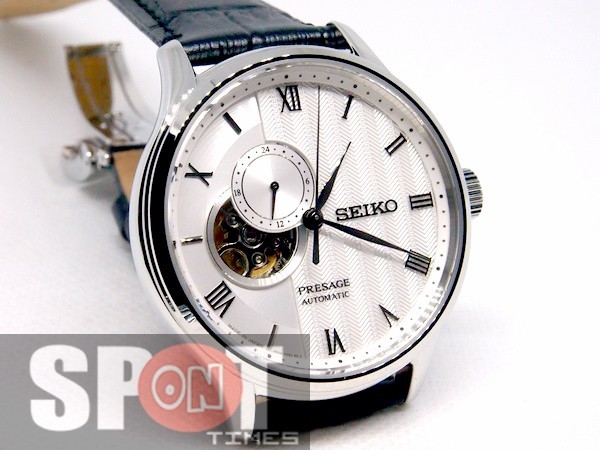 Seiko Presage Zen Garden Open Heart Skeleton Leather Strap Men’s Watch SSA379J1