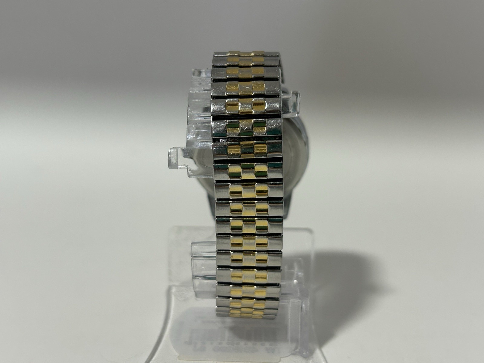 Timex Easy Reader Indigo Stretch Band Gold Silver Quartz Crème Face NEW BATTERY