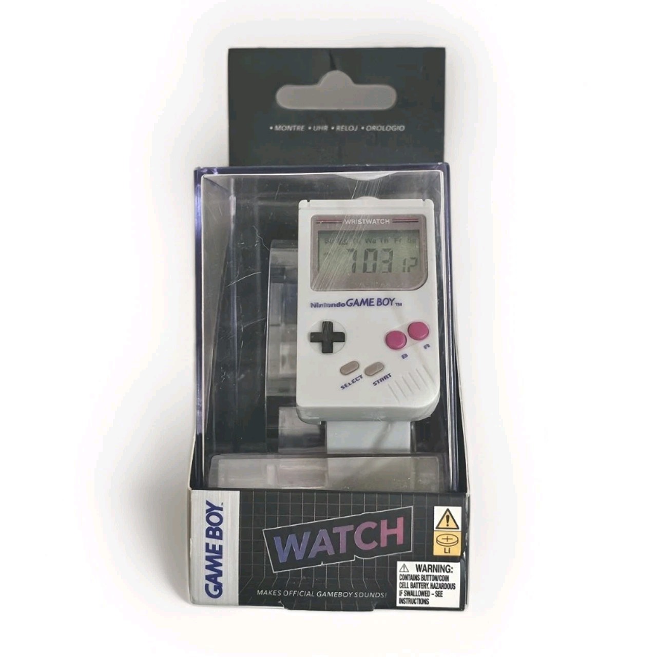 Nintendo GameBoy Retro Look Watch with Super Mario Bros Alarm Sounds – New