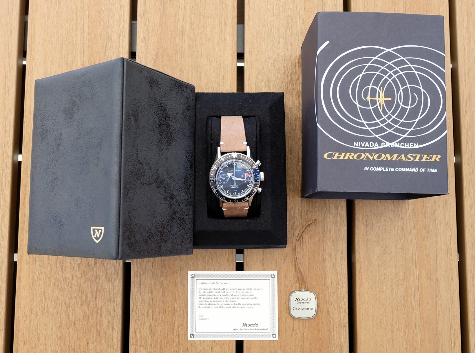 Nivada Grenchen CASD Chronomaster Aviator Sea Diver Manual 38mm Watch [Mint]