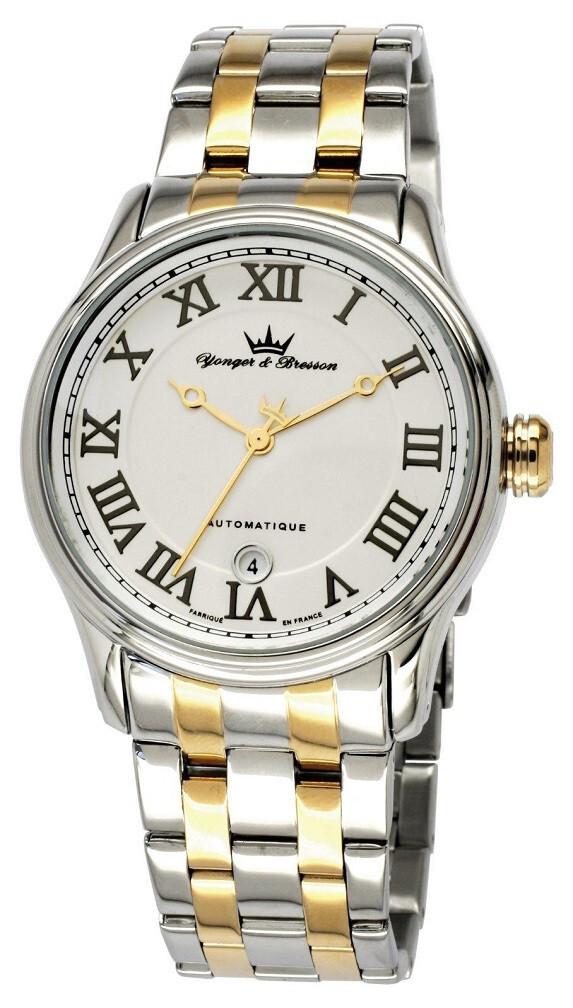 Yonger & Bresson YBH 8325-03 Men’s Automatic Watch Gold-Tone Made in France NEW