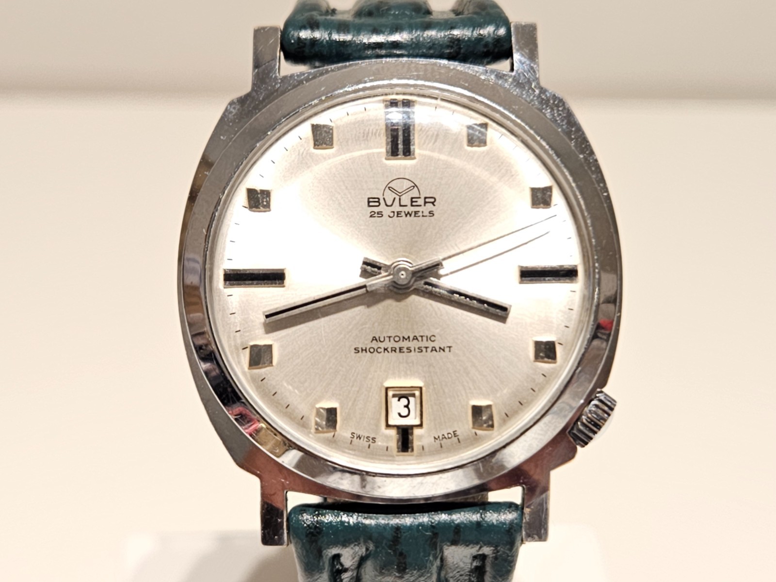 VINTAGE SWISS RARE ELEGANT CHROMED 36mm MEN’S AUTOMATIC WATCH “BULER” 25 JEWELS