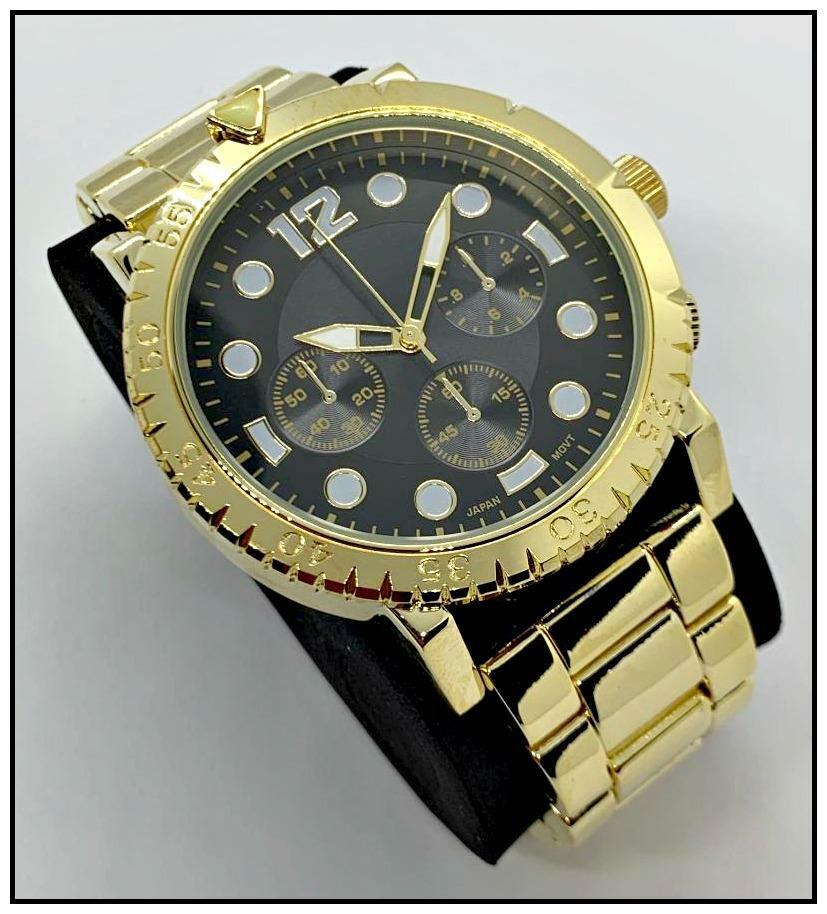 Men’s CLASSY ELEGANT DIVER Round Gold LUXURY Designer Fashion WRIST WATCH 51mm