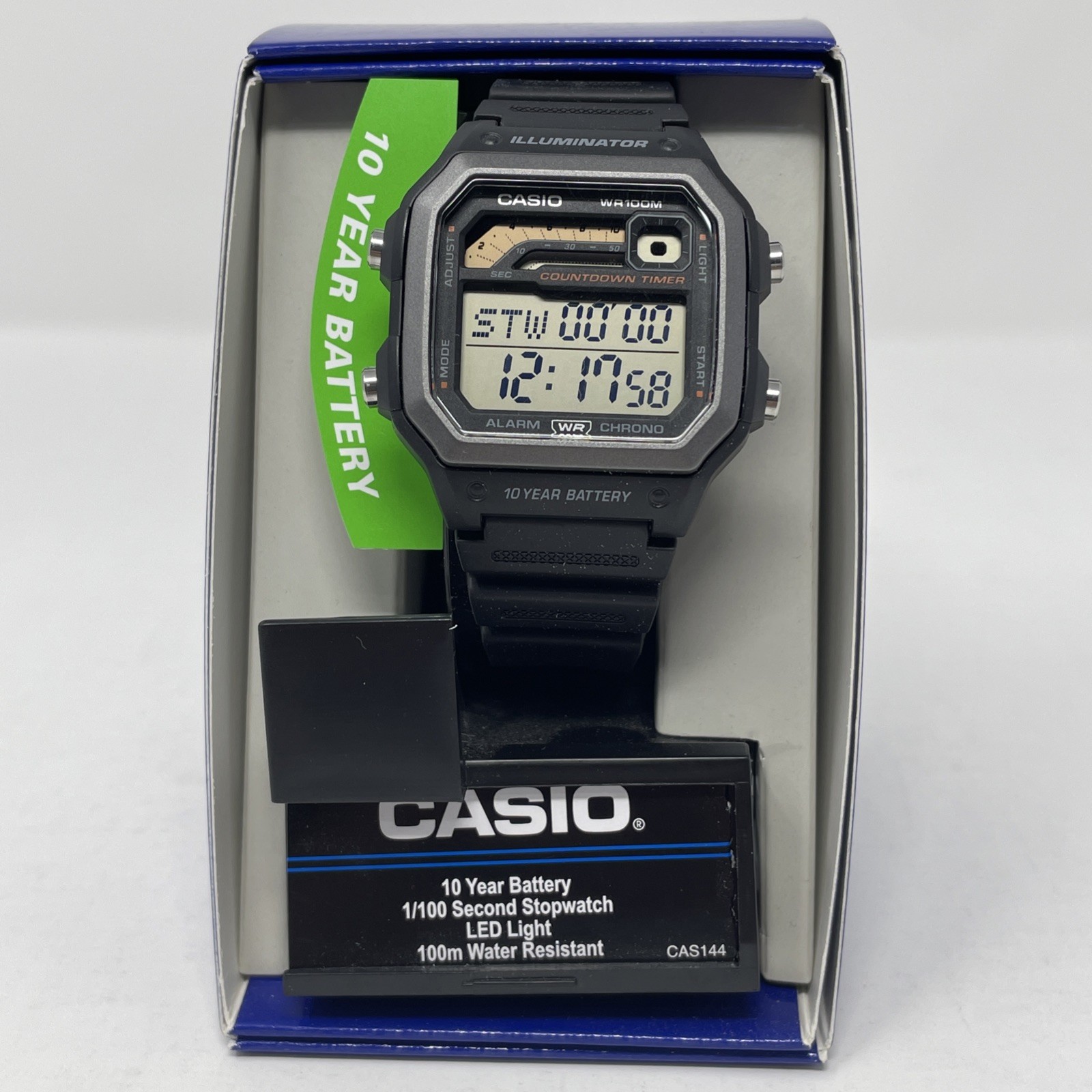 Casio Men’s Classic Digital Display Watch WS-1600H-1AVKC 10-year battery