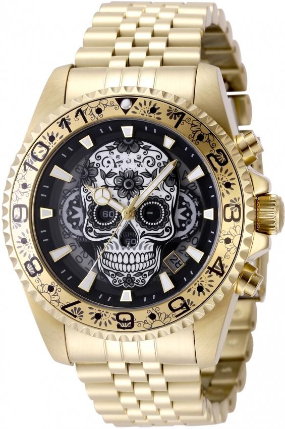 Invicta Pro Diver Gray White Black Dial Quartz Gold Tone Watch