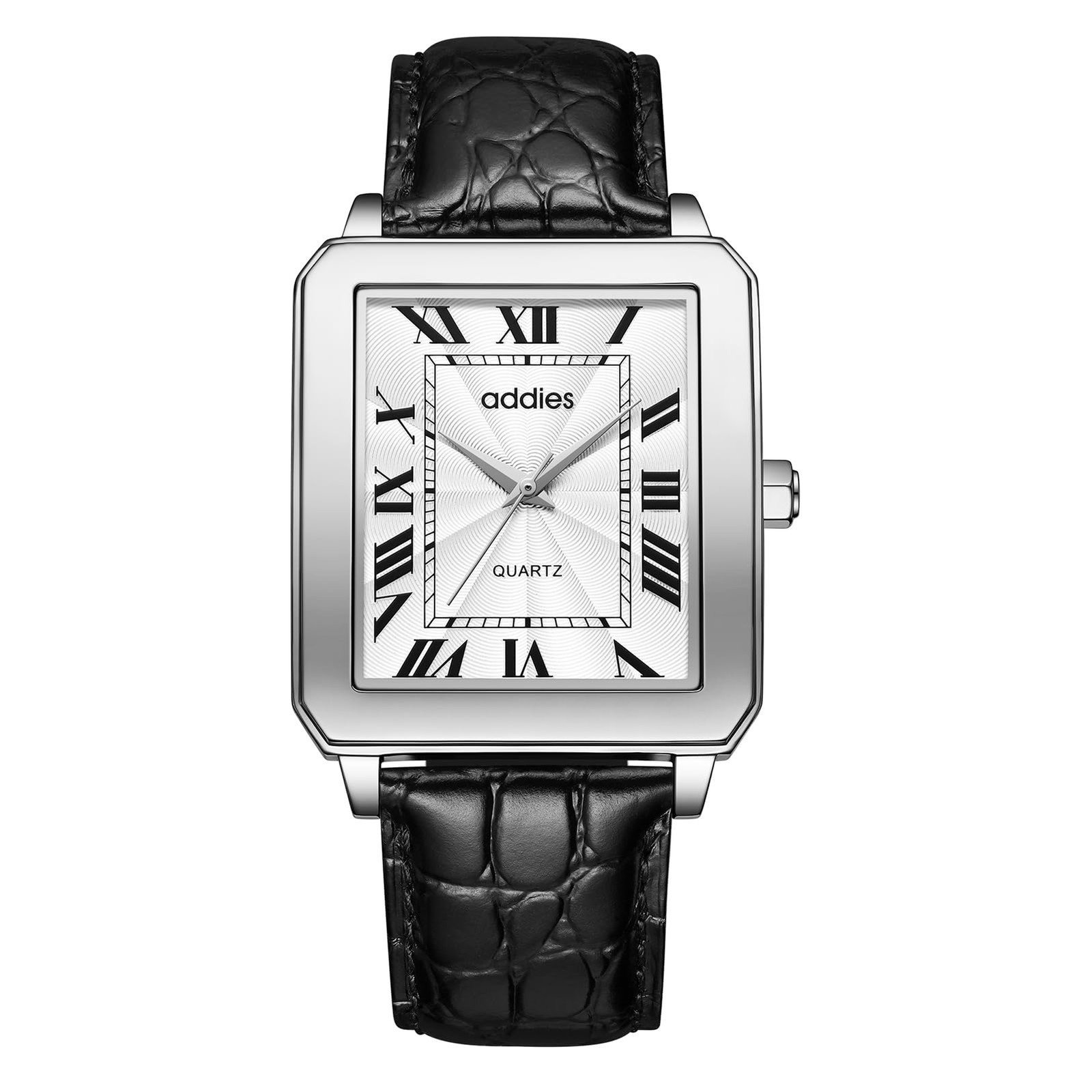 Stylish Men’s Watch Analog Quartz Rectangular Stainless Steel Case White Dial…