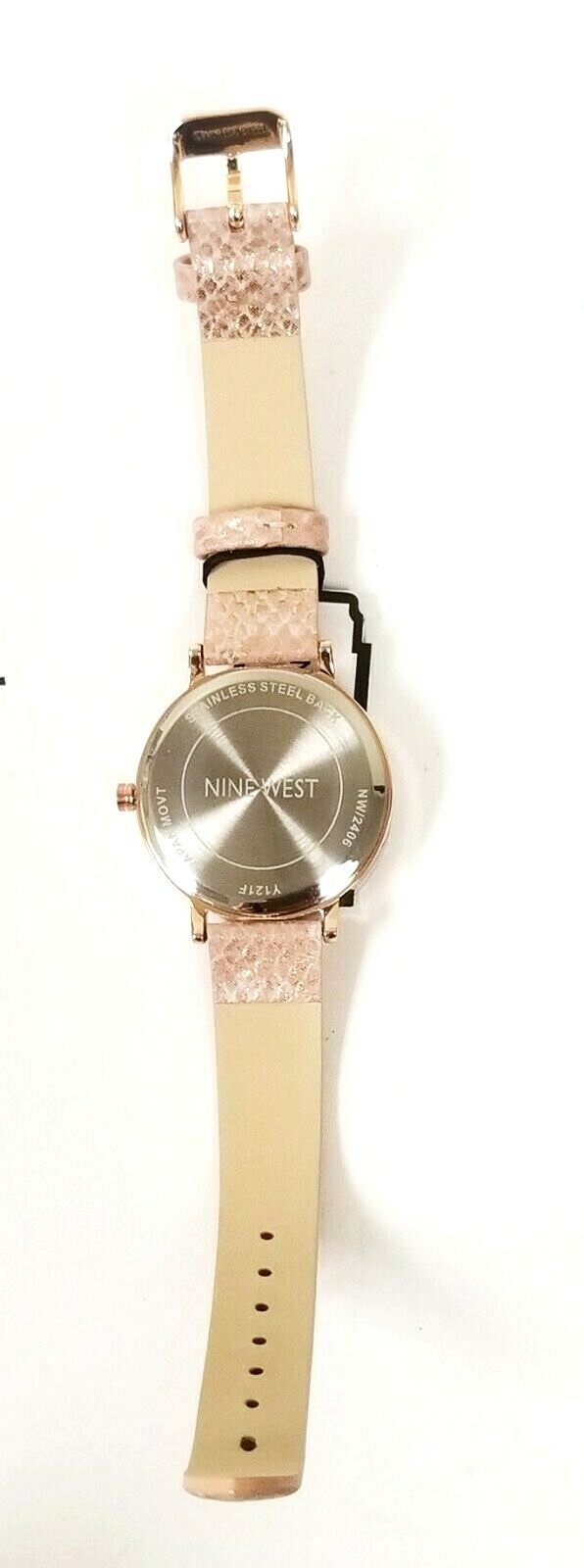 NEW NINE WEST ROSE GOLD,PINK PYTHON PRINT LEATHERETTE BAND WATCH NW/1406RGPK