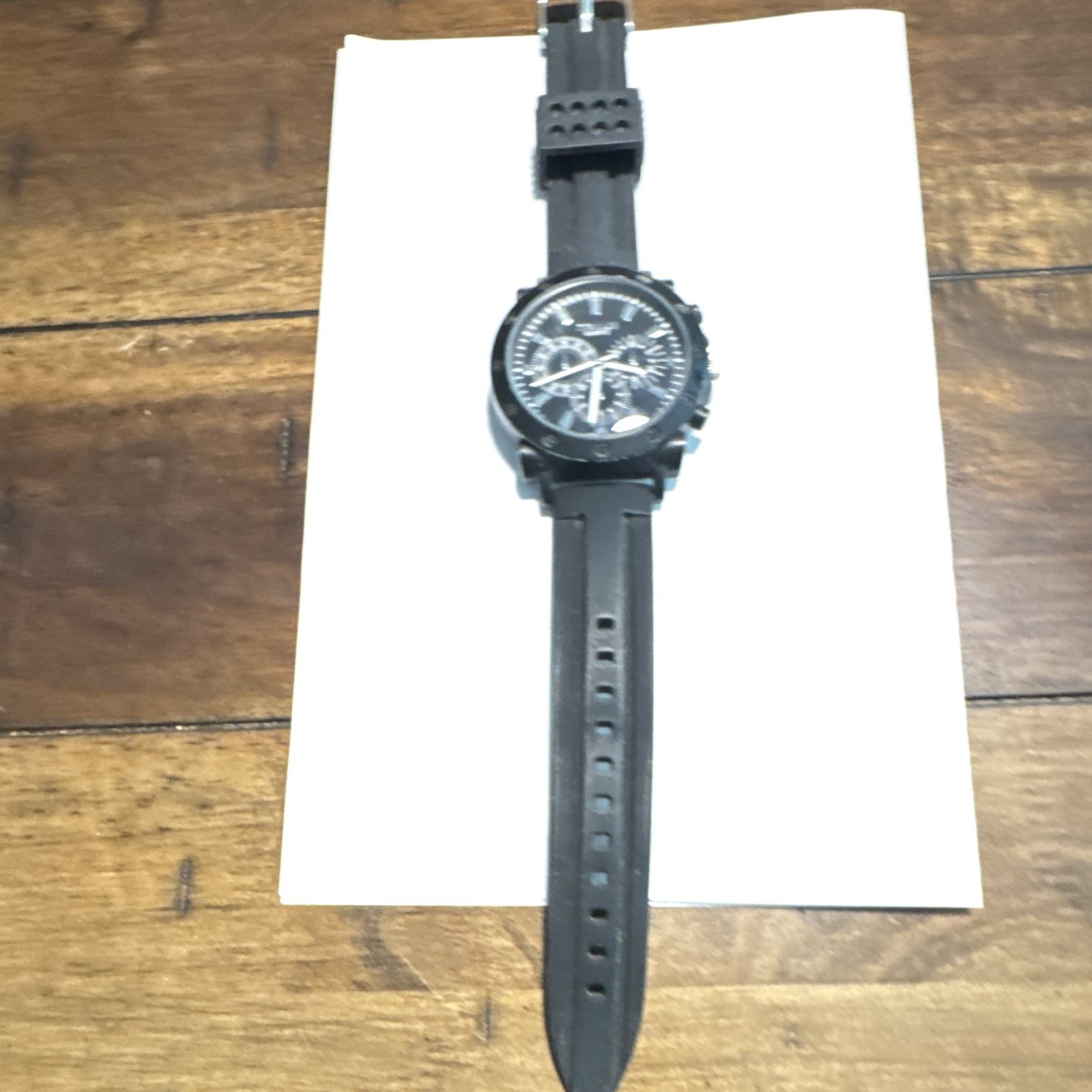 Titanium Quartz Men’s Chronograph Quartz Analog 45mm Black Dial Rubber Strap