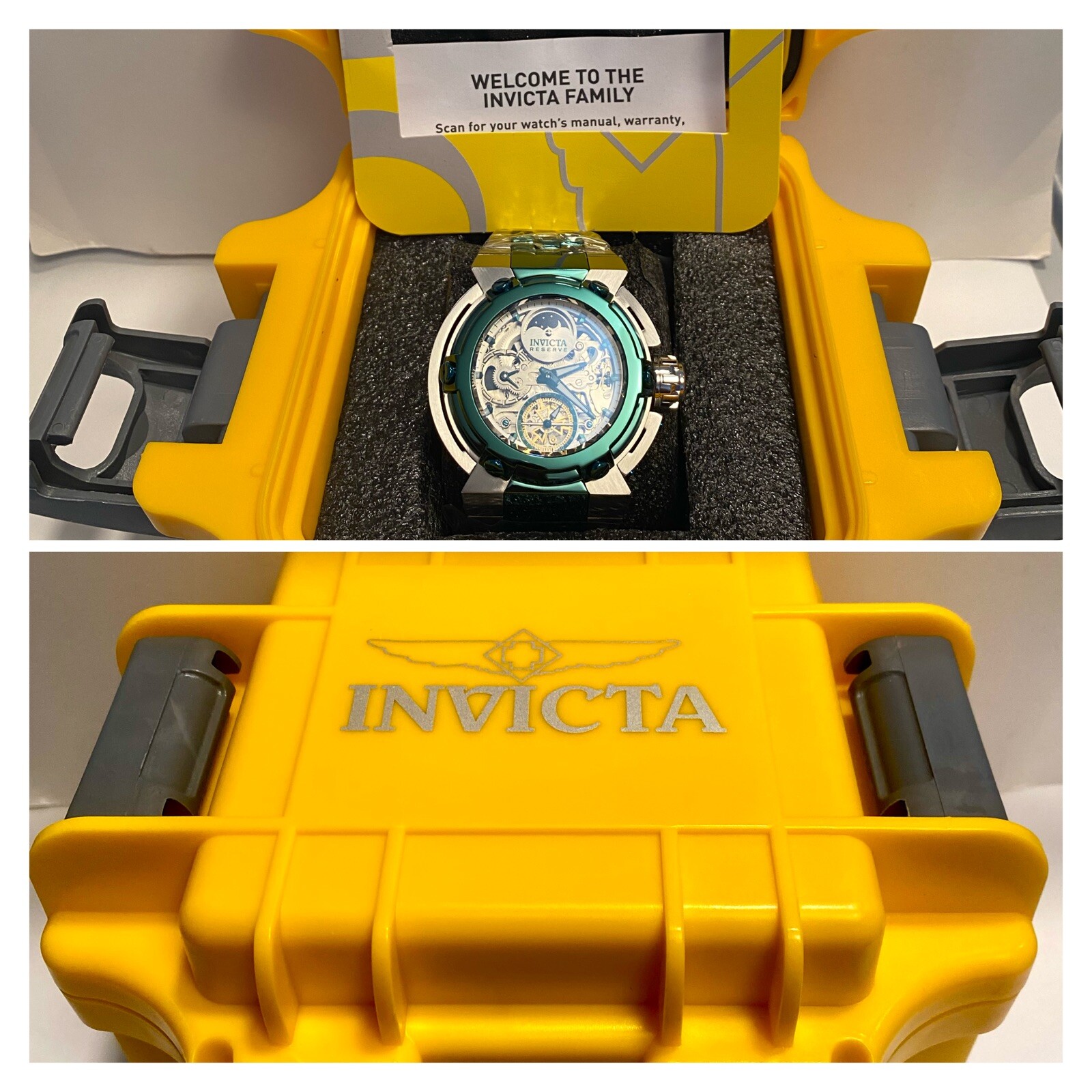 X-WING Auto | Green & Silvertn Bracelet | Day/Night, DUAL TIME | Invicta Watch