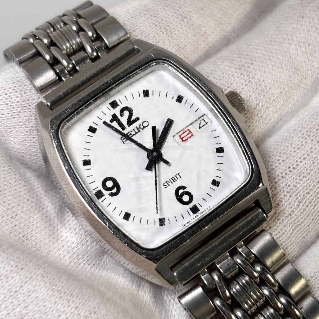 [Working Condition, New Battery] Seiko Spirit Vintage Watch, Tonneau Shape Wrist