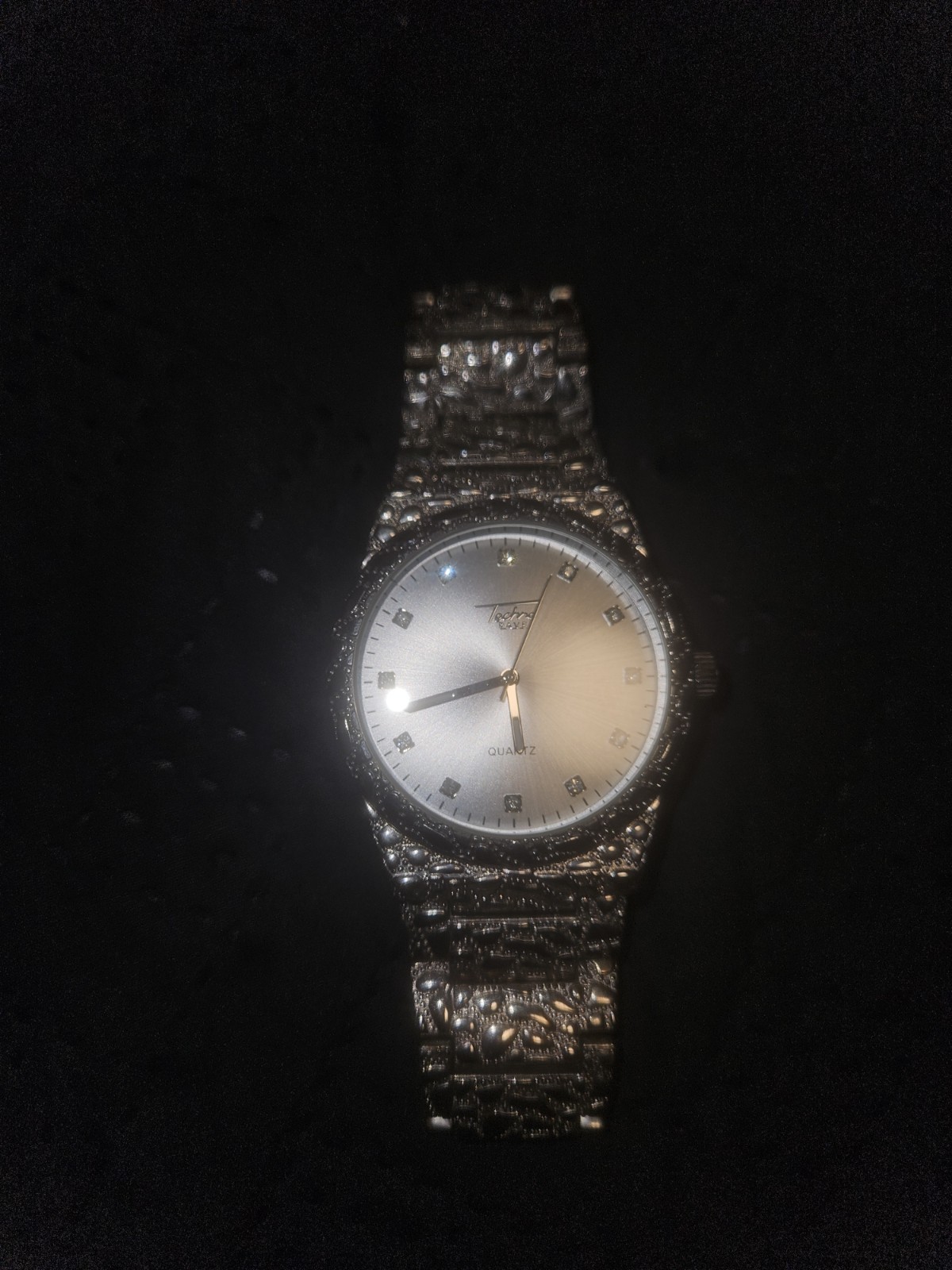 Techno Rave Men’s Watch Silver Tone