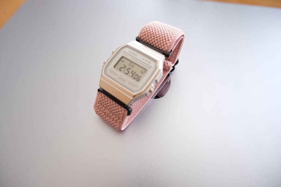CASIO F-91W Digital Watch with Pink Strap (Custom)