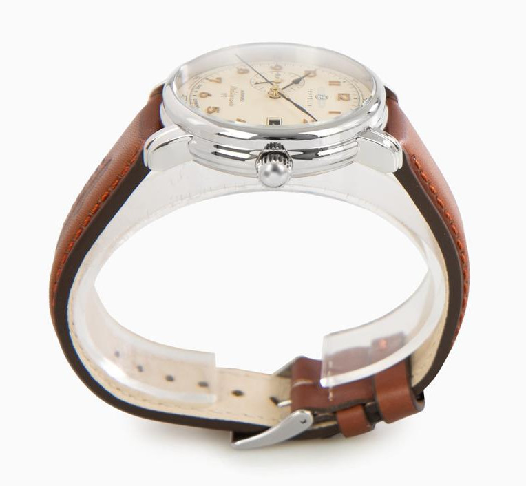 Zeppelin Automatic Men’s Watch Beige Dial Leather Band Méditerranée 9668-5
