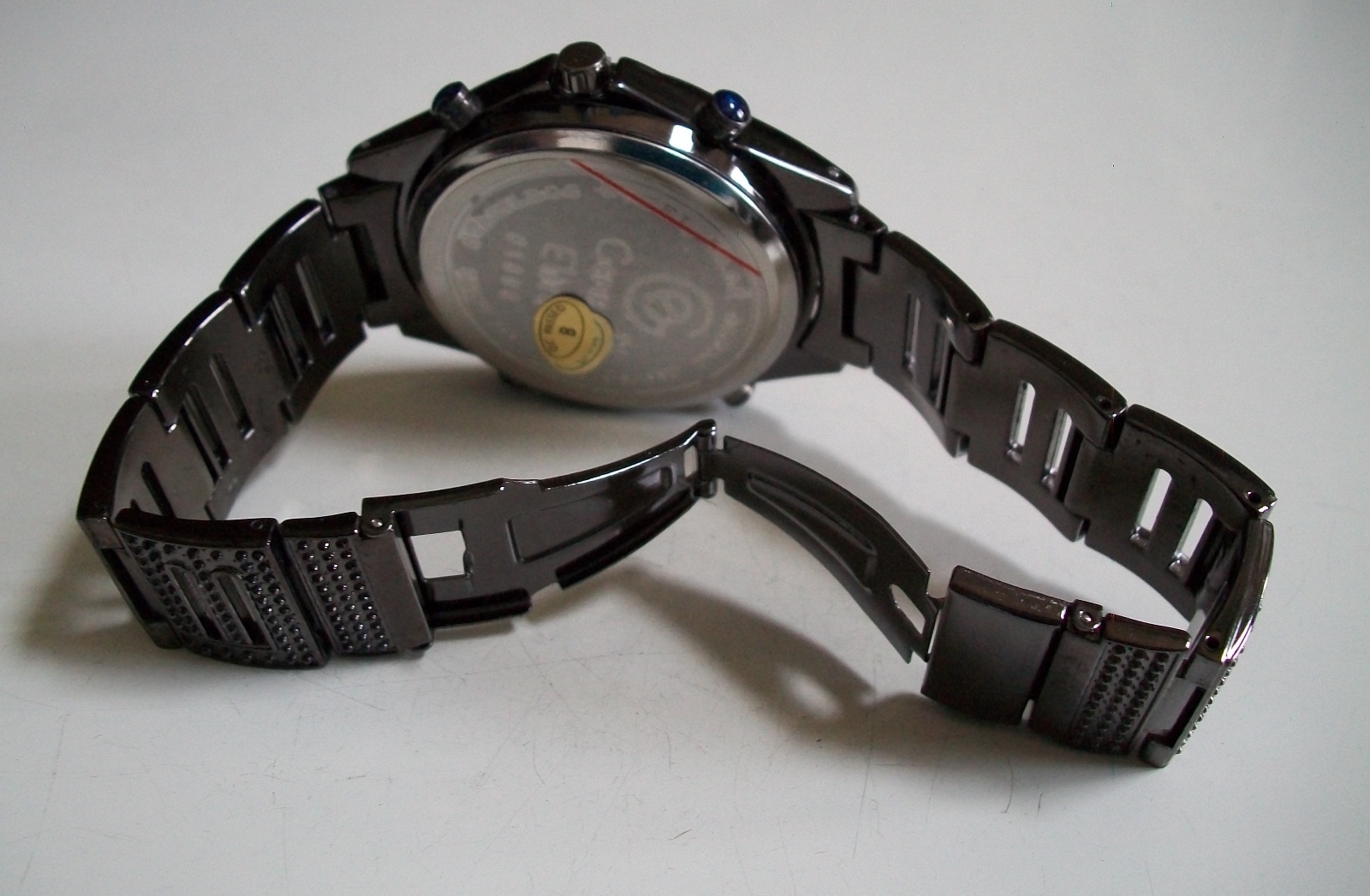 Men’s Multicolor Dial Hematite Black Finish Bling Fashion Dressy Watch