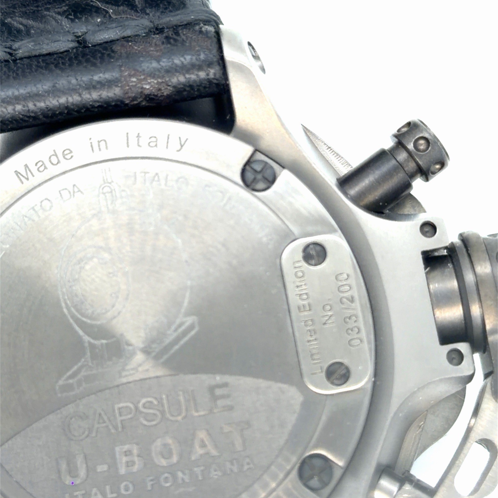 U-Boat Capsule 50mm Automatic PVD BK BL UB8806 Black Dial, Steel, Leather