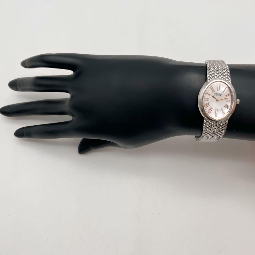 Credor 5A70 0BB0 Diamond Shell Dial Ladies Watch Wrist 18.0cm 7.1in Seiko