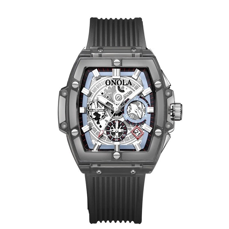 ONOLA Luxury Multi-functionTransparent Waterproof Quartz Luminous watch for Men