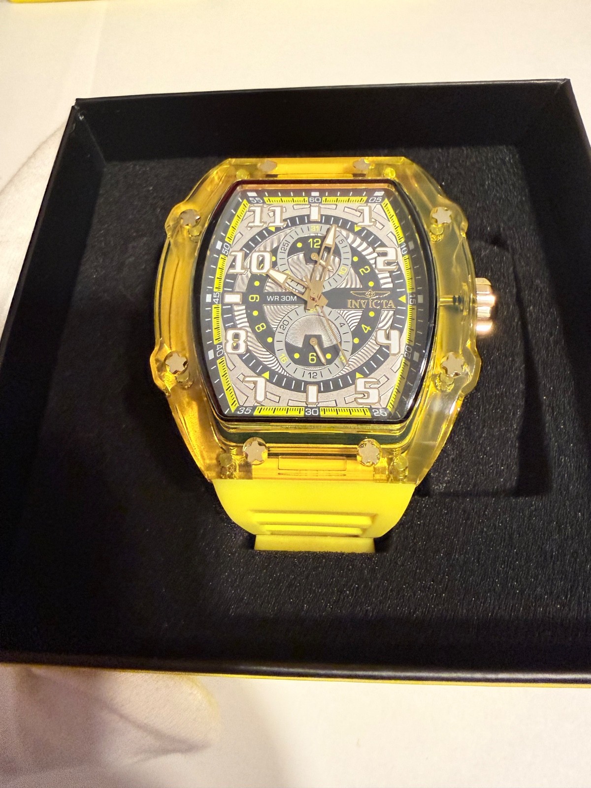 Invicta Racing Cyclone Men’s Watch – 48.5mm, Yellow