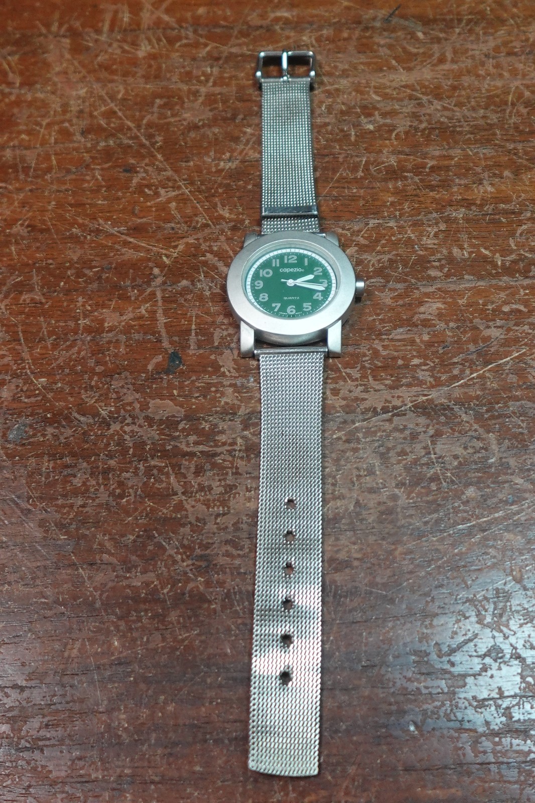 Capezio Watch Women 202 Case Dark Green Dial Mesh Metal Band-UNTESTED