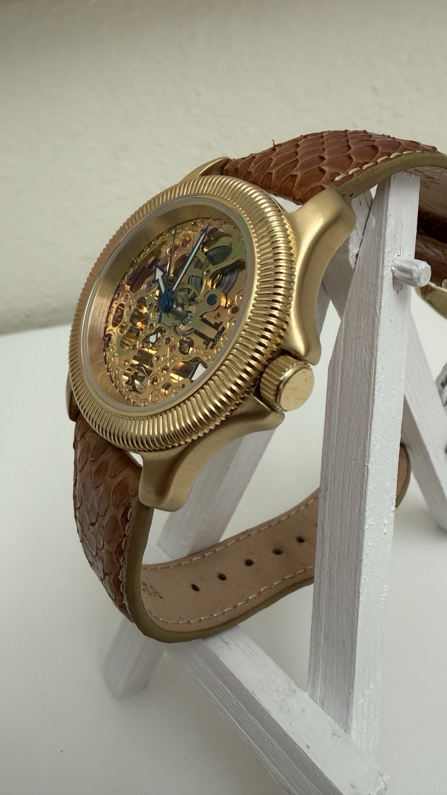Invicta Automatic Skeleton Watch 40mm Excellent Condition Vintage Gold Tone